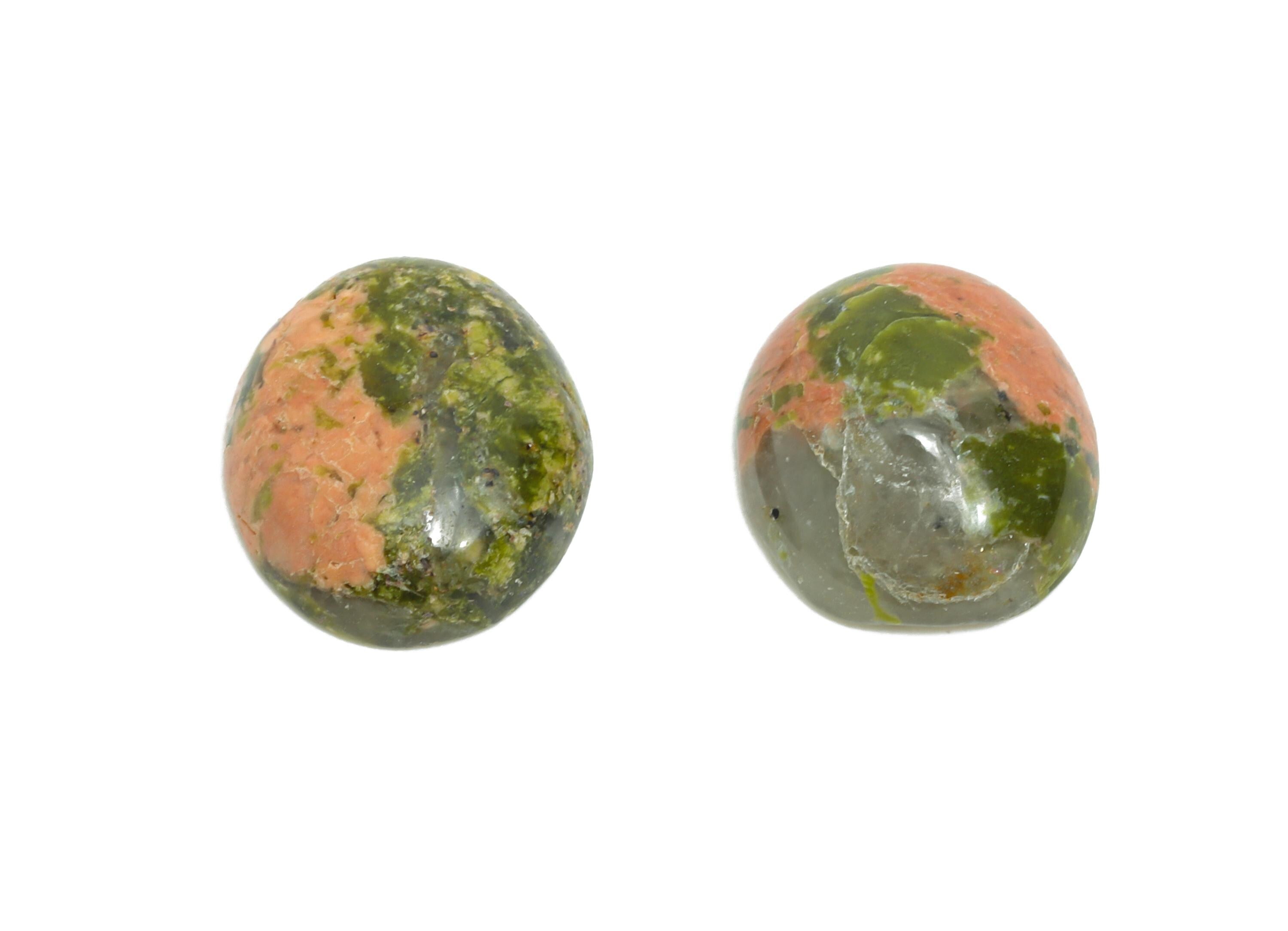 10*12mm Flower Green Natural Stone - Oval Cabochon for Crafts - DIY Bezel Setting Stone Jewelry Making - Energy Healing Gemstone - NS2899 - DOMEDBAZAAR