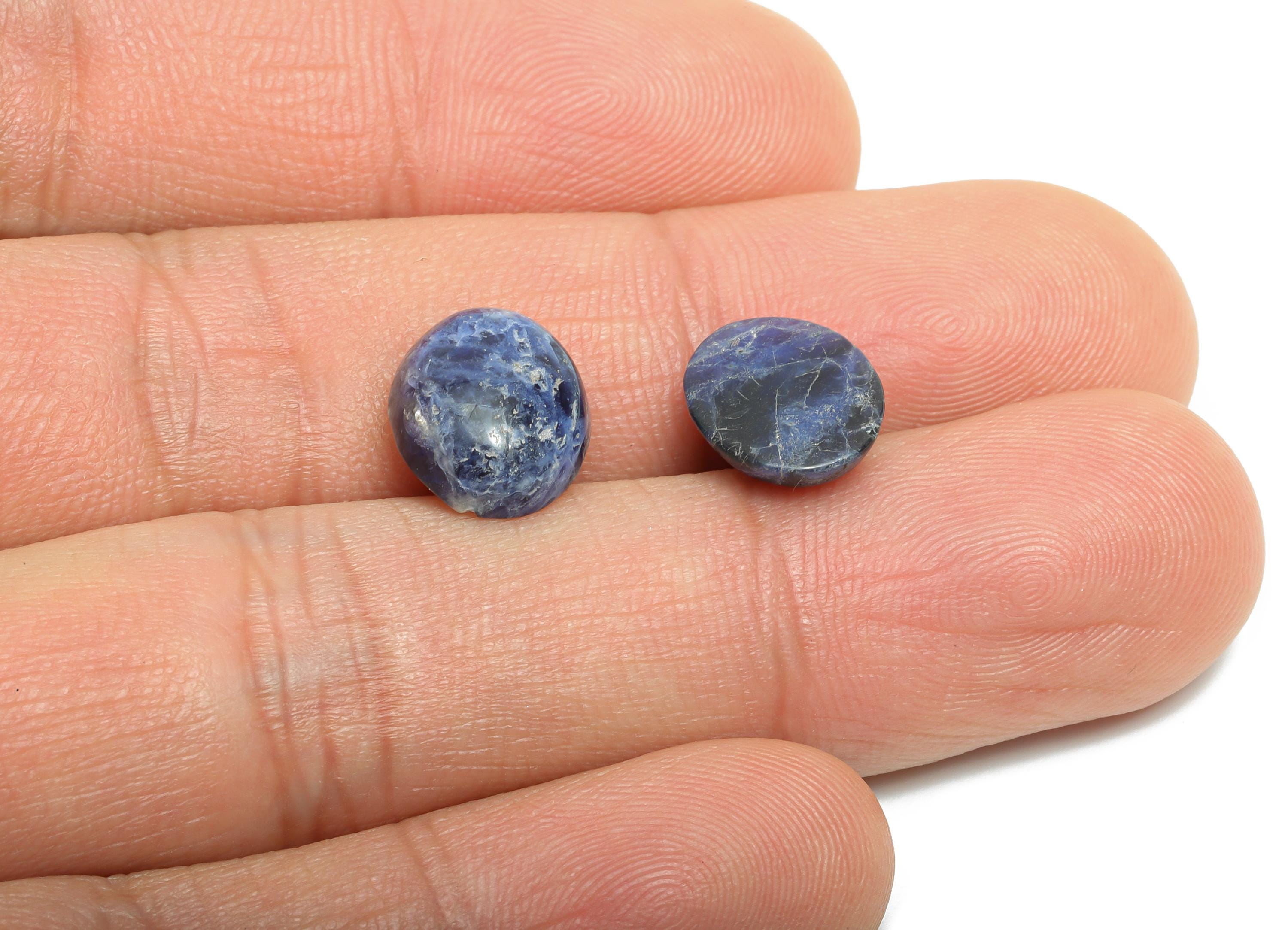 10*12mm Sodalite Cabochon - Oval Cabochon for DIY Jewelry Making - Setting Stone for Ring or Pendant - Decorative Natural Gemstone - NS2923 - DOMEDBAZAAR