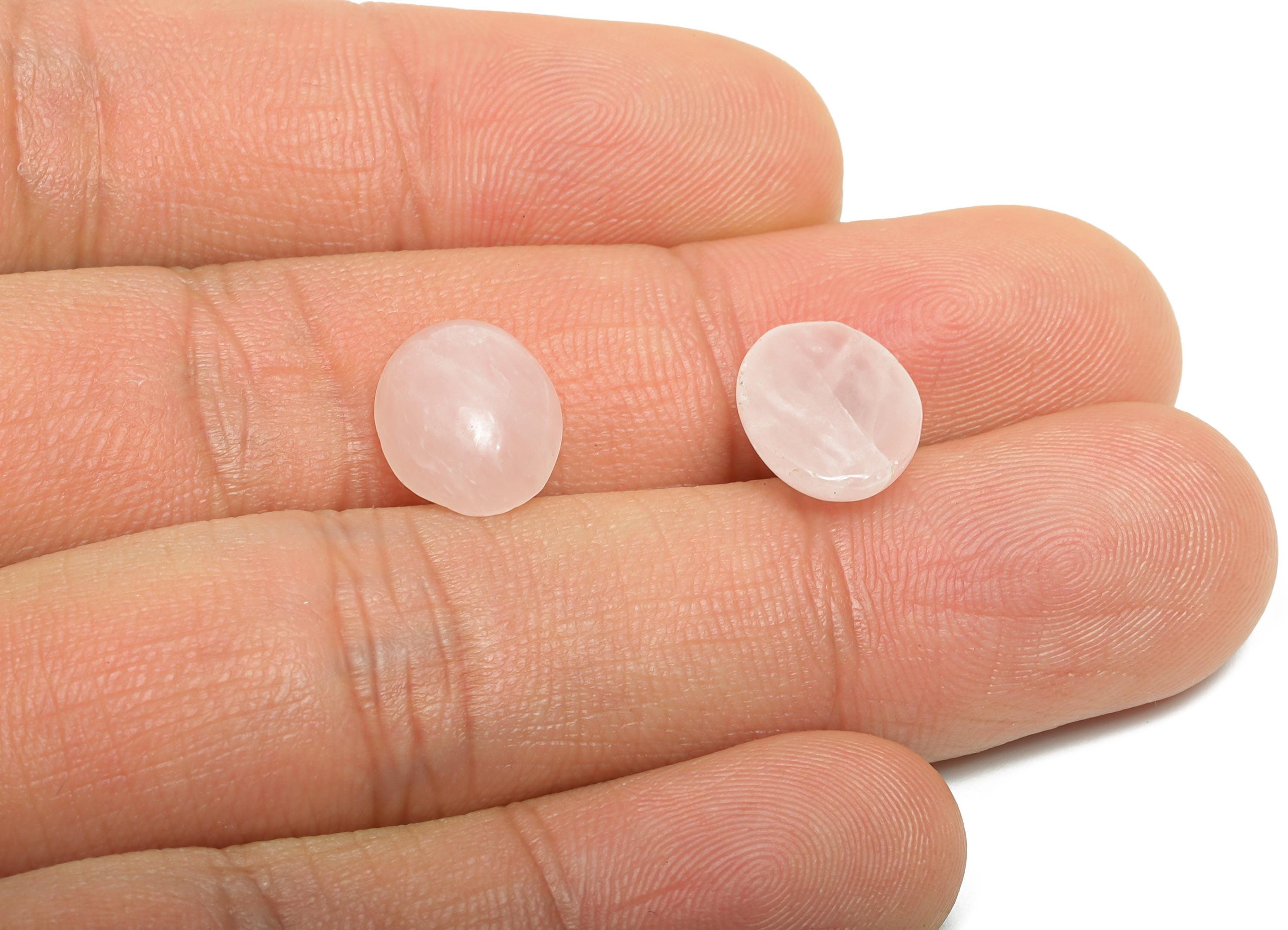 10*12mm Powder Crystal Natural Stone - Oval Cabochon for Bezel Setting - Setting Stone for Ring or Pendant -DIY Craft Jewelry Making -NS2901 - DOMEDBAZAAR