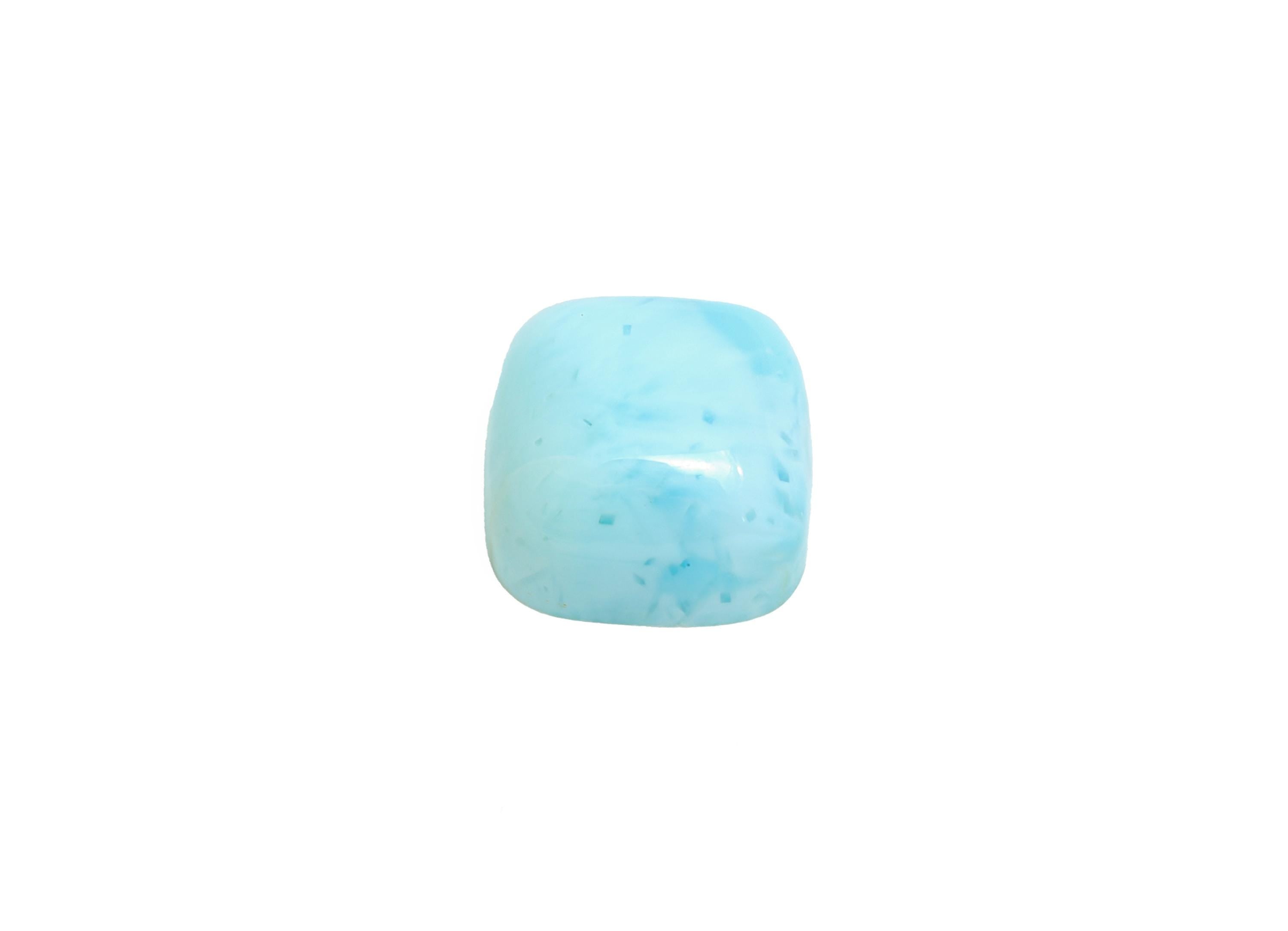 8mm Square Larimar Natural Stone - Blue Larimar Cabochon For Crafts - Larimar Stone For Bezel Setting - Larimar For Jewelry Making - NS2746 - DOMEDBAZAAR