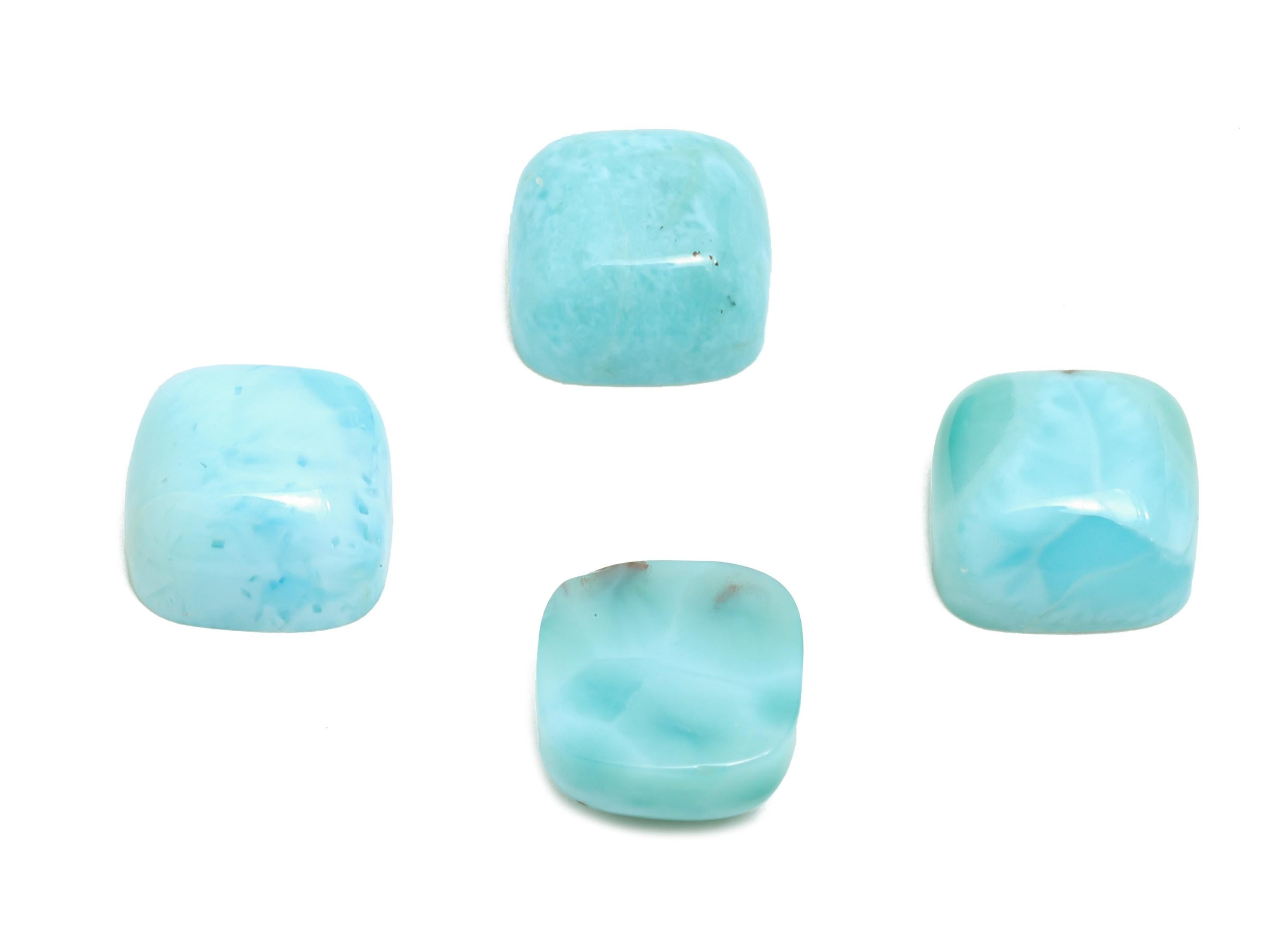 8mm Square Larimar Natural Stone - Blue Larimar Cabochon For Crafts - Larimar Stone For Bezel Setting - Larimar For Jewelry Making - NS2746 - DOMEDBAZAAR