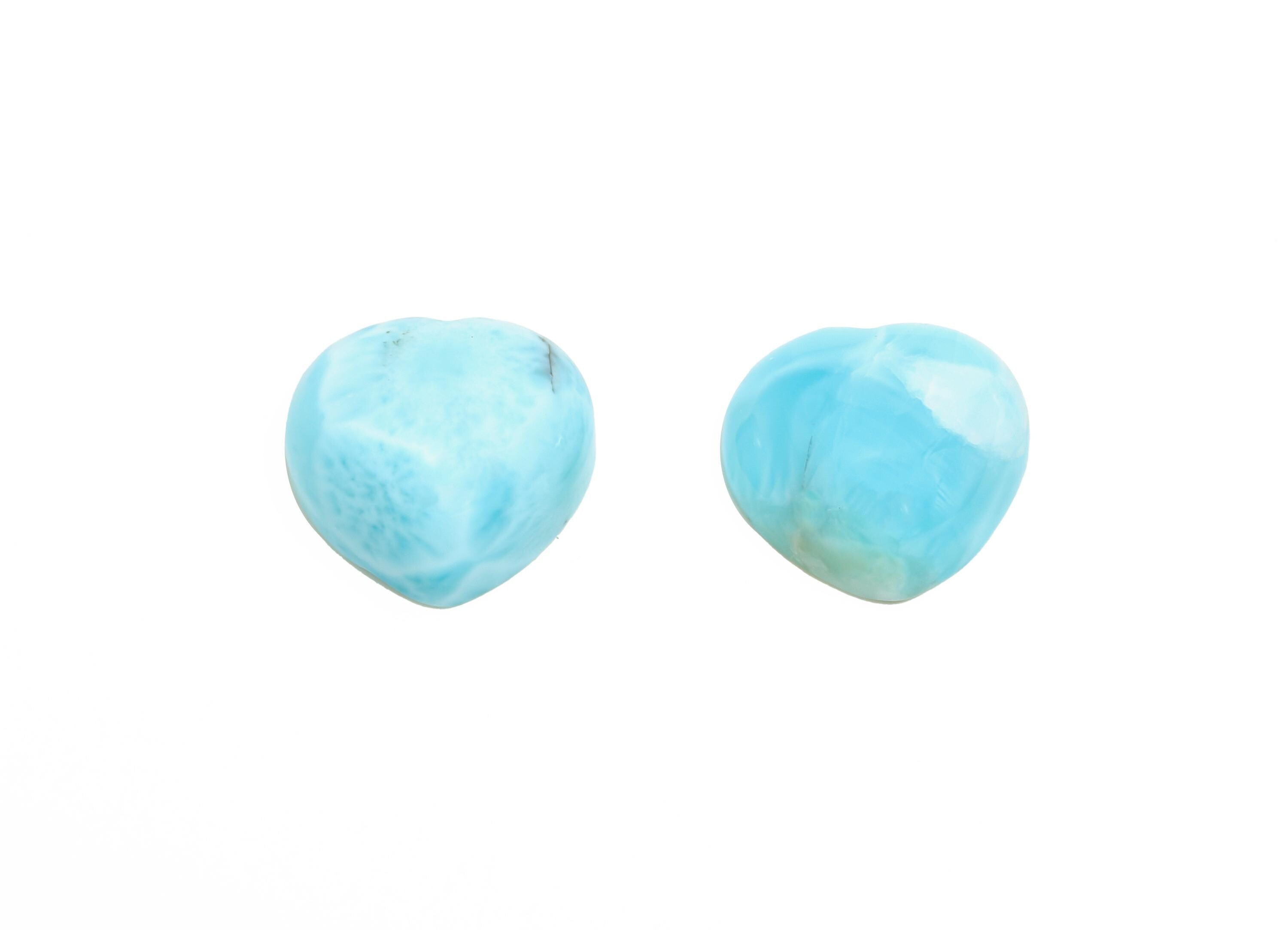 11mm Heart  Larimar Natural Stone - Blue Larimar Cabochon For Crafts - Larimar Stone For Bezel Setting - Larimar For Jewelry Making - NS2749 - DOMEDBAZAAR