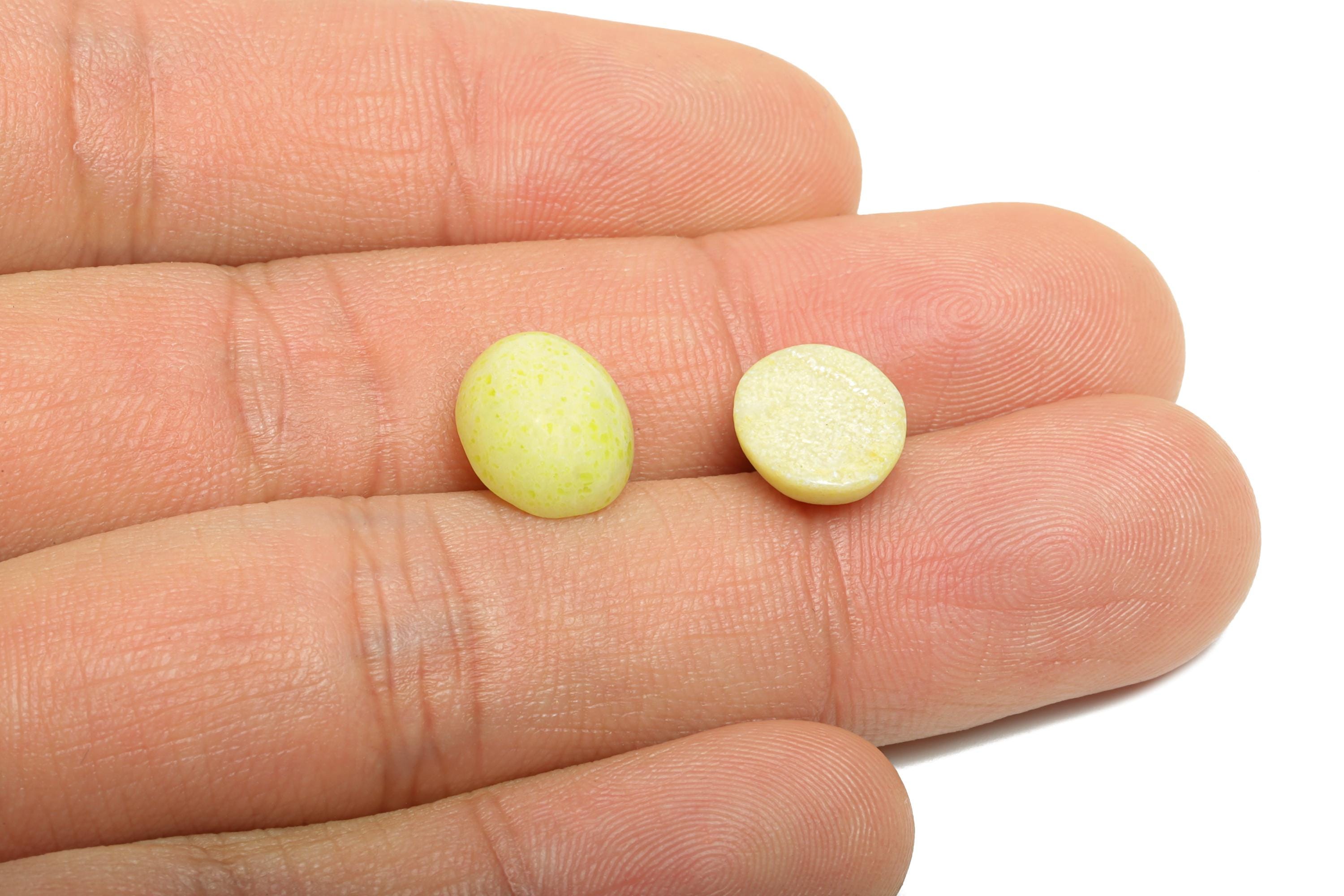10*12mm Lemon Jade Natural Stone - Oval Cabochon for Bezel Setting - Setting Stone for Ring or Pendant - DIY Craft Gemstone Making - NS2910 - DOMEDBAZAAR