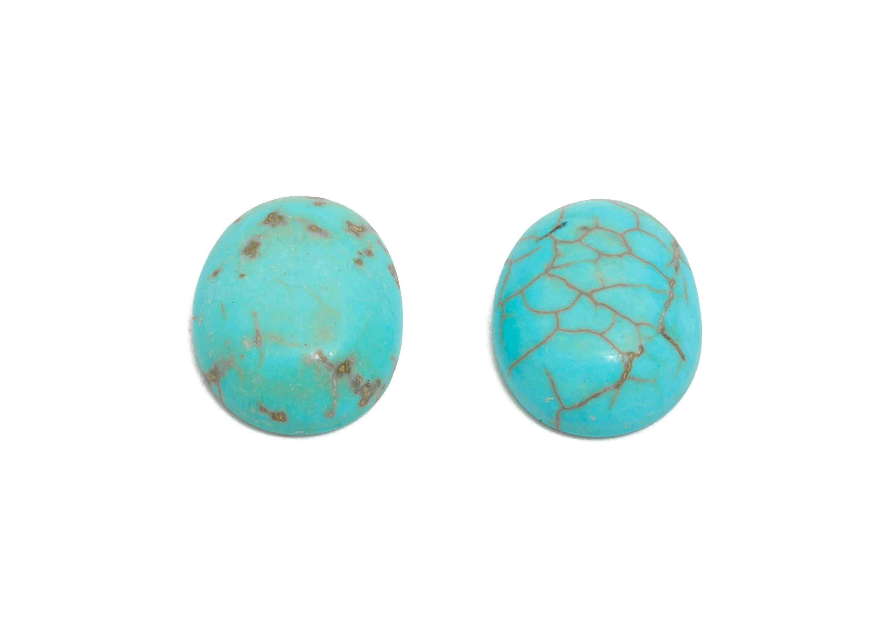 8*10mm Turquoise Natural Stone - Oval Cabochon for Bezel Setting - Setting Stone for Ring or Pendant - DIY Craft Gemstone Making - NS2939 - DOMEDBAZAAR