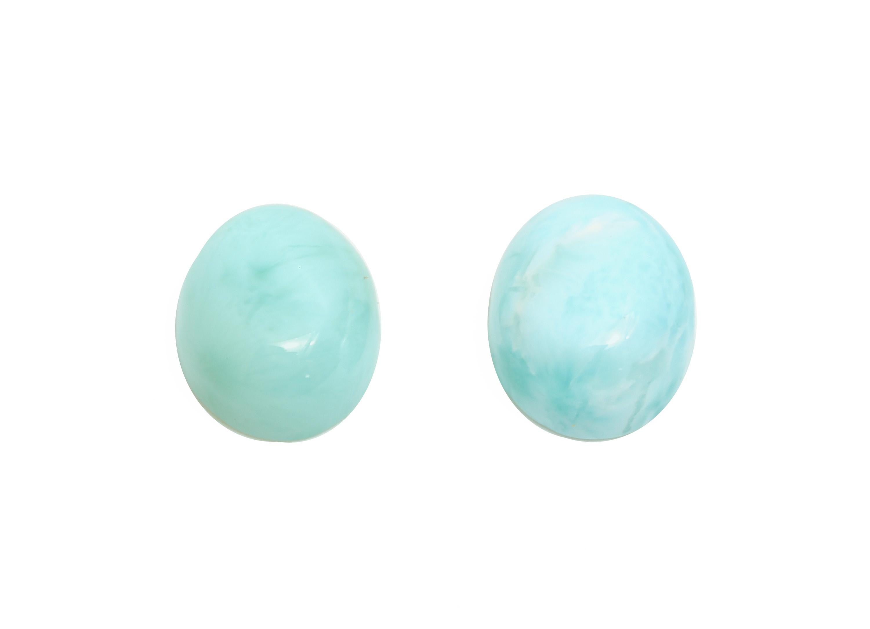 8*10mm Oval Larimar Natural Stone - Blue Larimar Cabochon For Crafts - Larimar Stone For Bezel Setting - Larimar For Jewelry Making - NS2755 - DOMEDBAZAAR