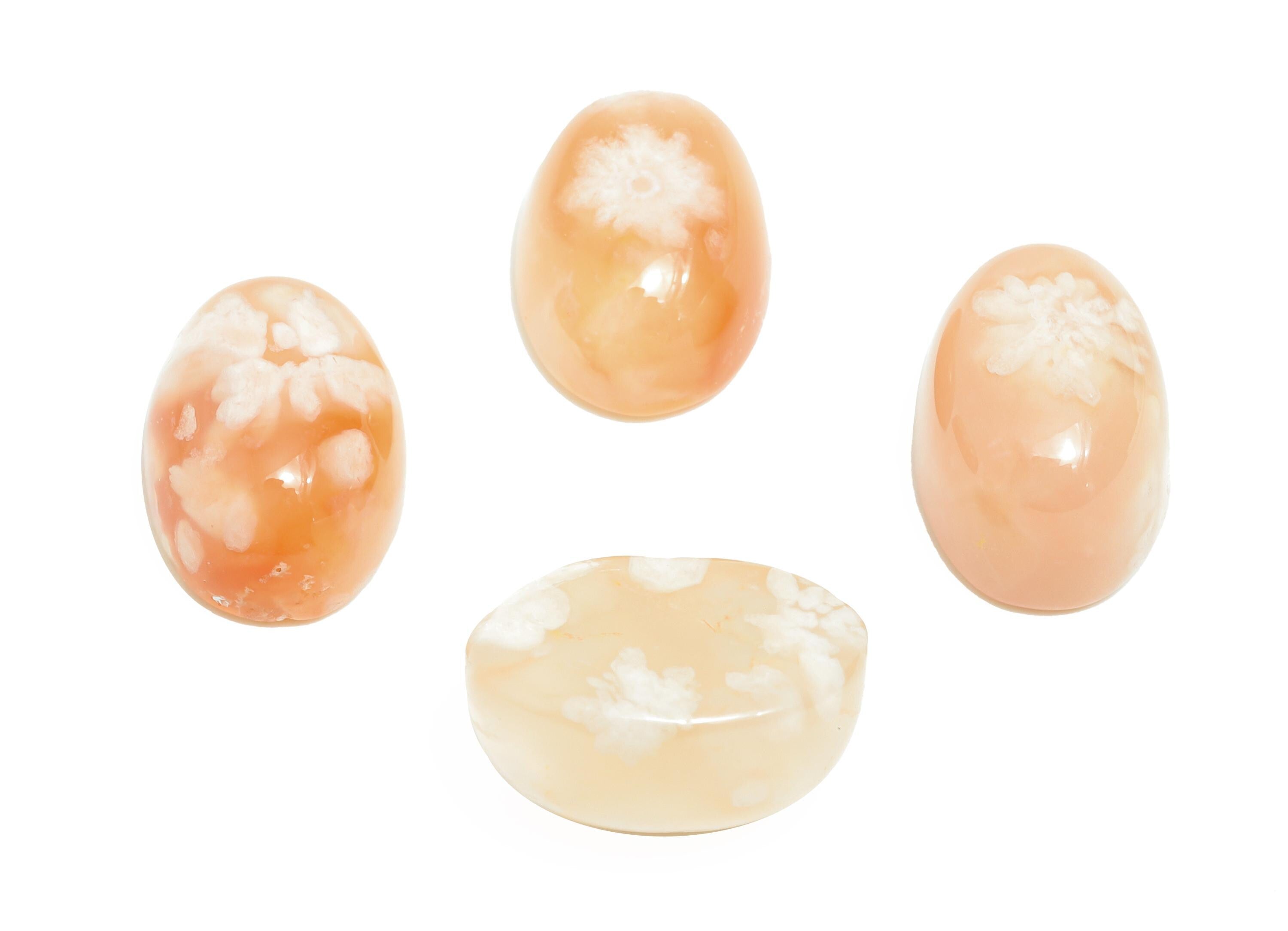 10*14mm Cabochon Oval Sakura Agate - Flower Agate Stone For Crafts - Healing Smooth Flower Agate Cabochon Setting For Jewelry Making -NS2758 - DOMEDBAZAAR