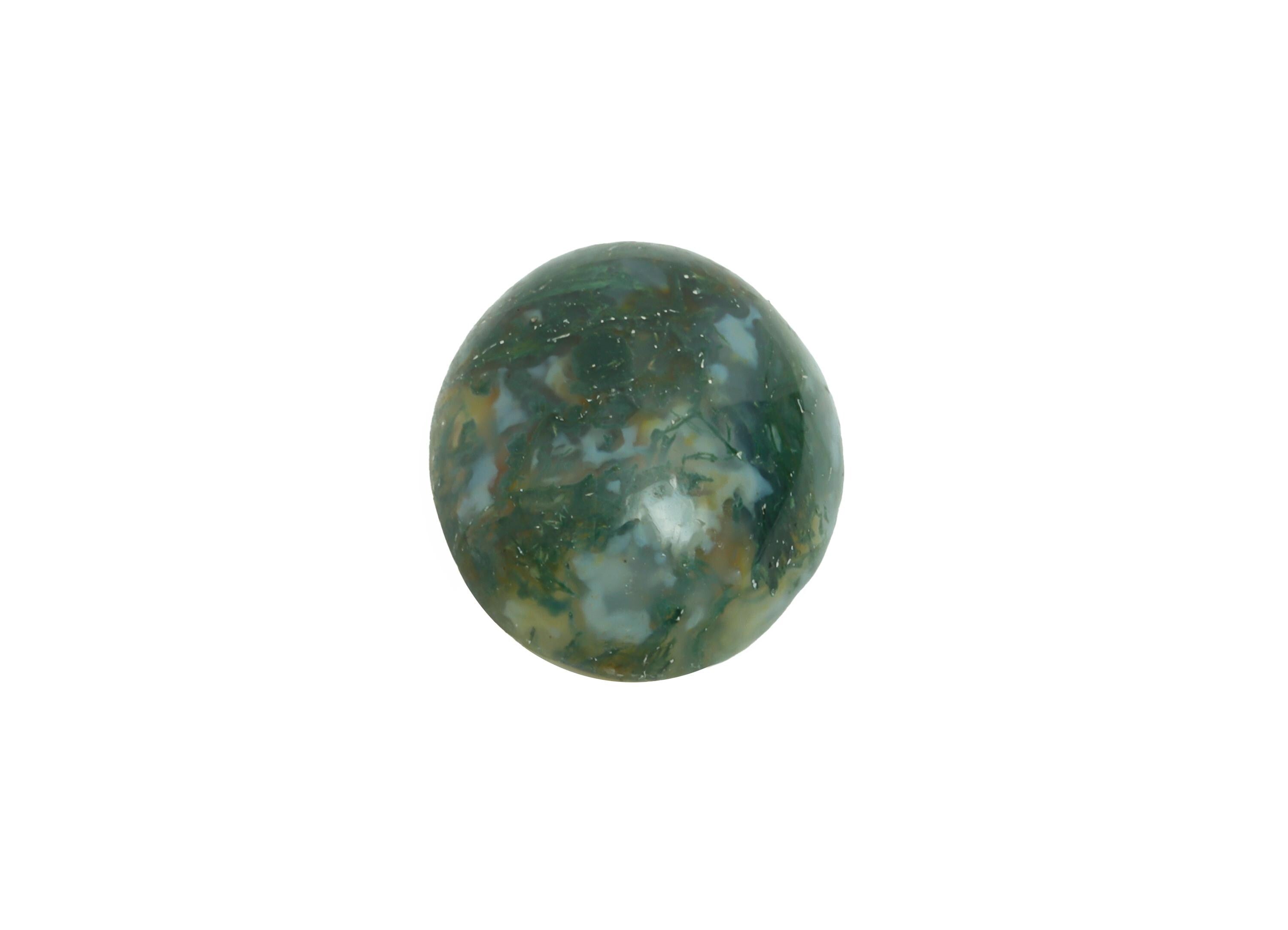 10*12mm Water Grass Agate Cabochon - Oval Natural Stone for Jewelry Making - Bezel Setting Stone for Ring or Pendant - Craft Supplies-NS2915 - DOMEDBAZAAR