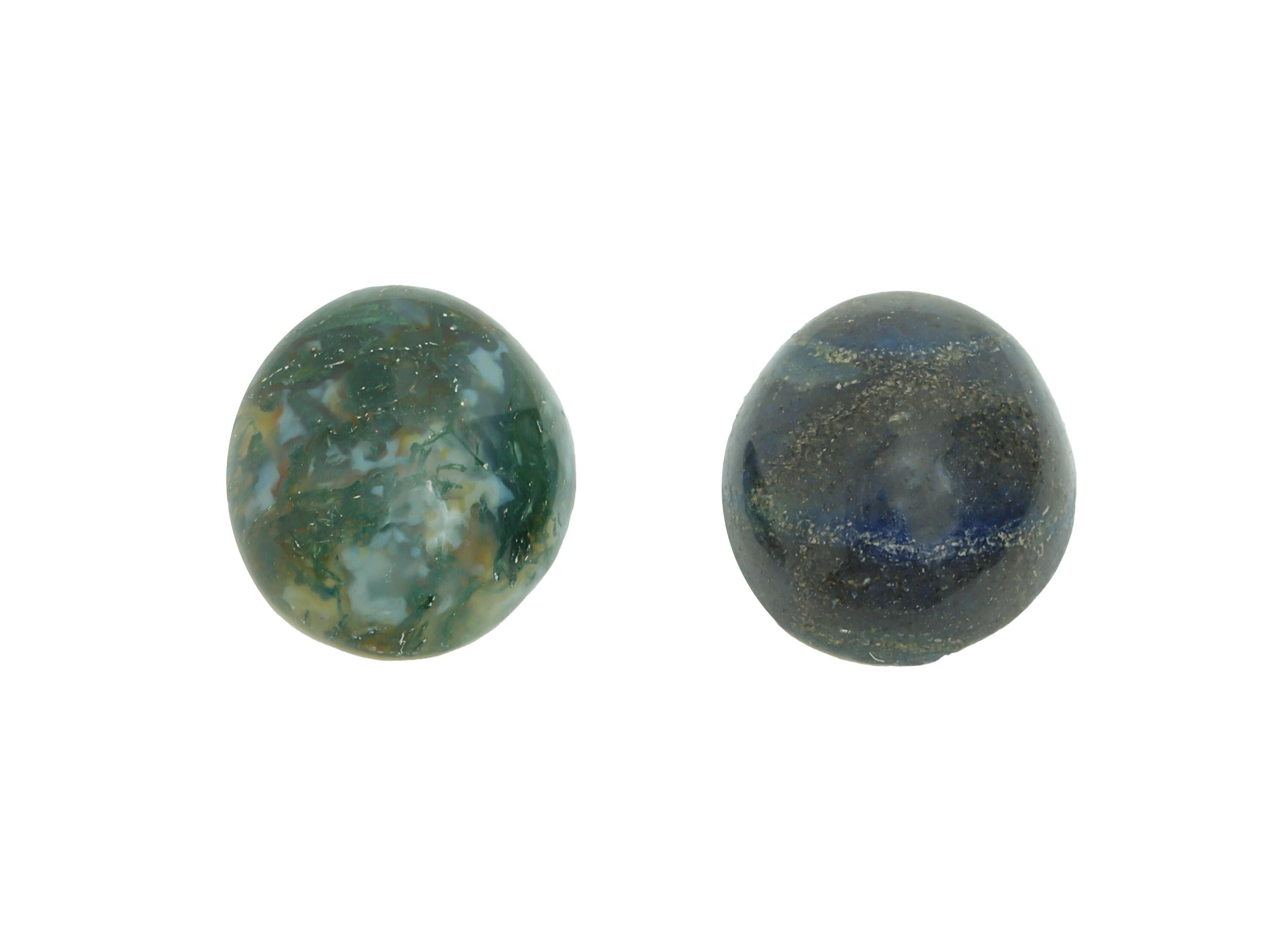 10*12mm Water Grass Agate Cabochon - Oval Natural Stone for Jewelry Making - Bezel Setting Stone for Ring or Pendant - Craft Supplies-NS2915 - DOMEDBAZAAR
