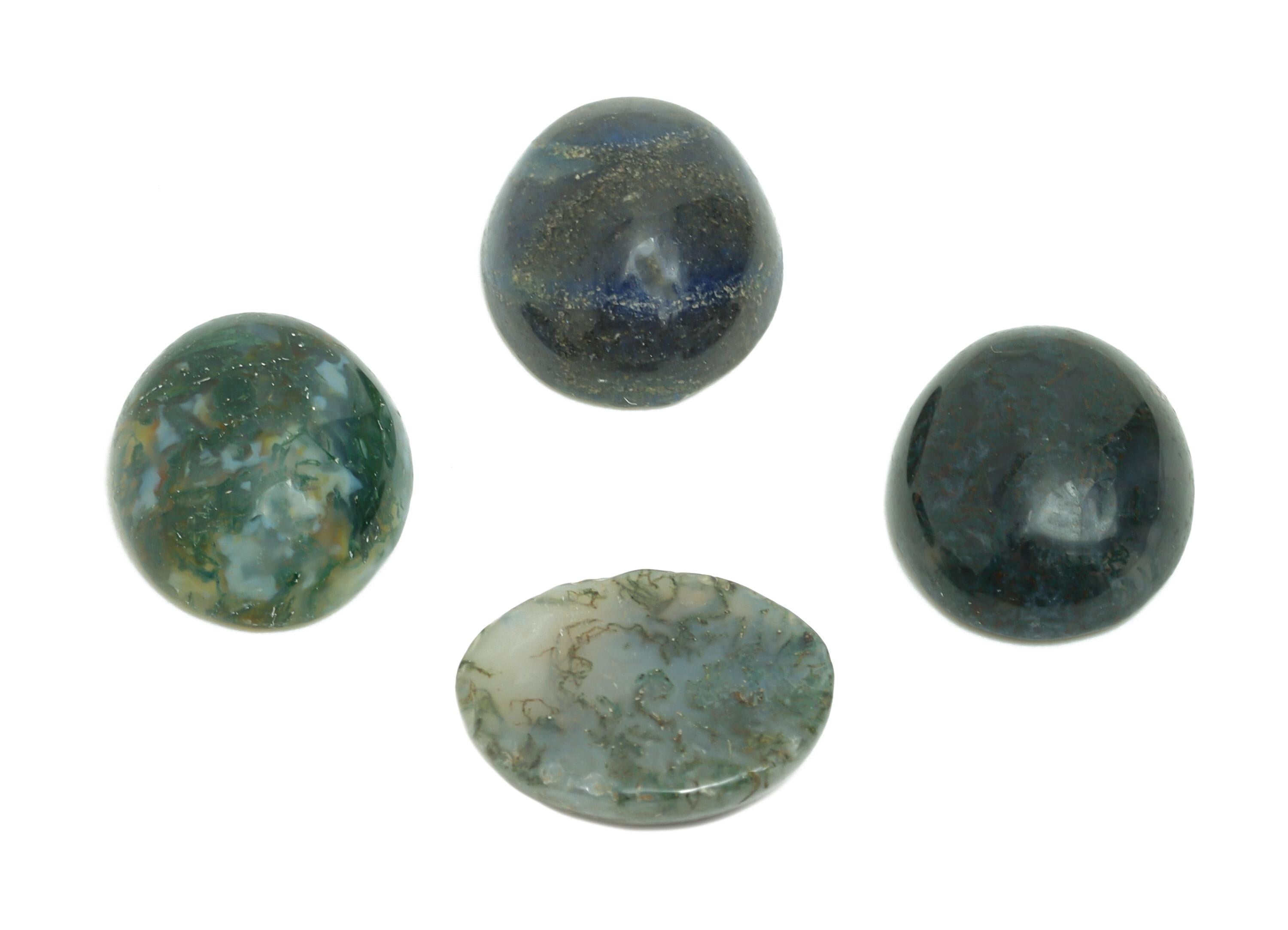 10*12mm Water Grass Agate Cabochon - Oval Natural Stone for Jewelry Making - Bezel Setting Stone for Ring or Pendant - Craft Supplies-NS2915 - DOMEDBAZAAR