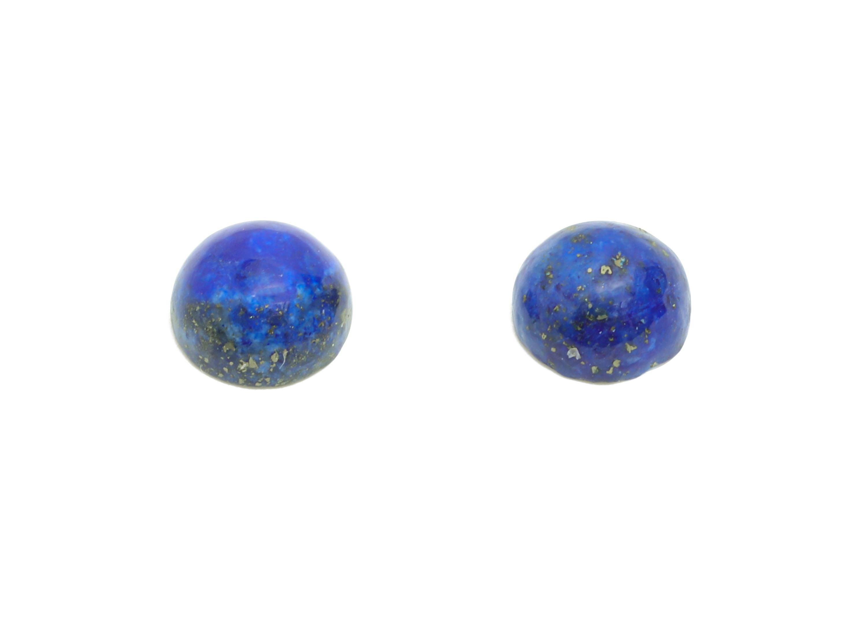 6mm Lapis Lazuli Cabochon - Round Bezel Setting Stone for Jewelry Making - Smooth Lapis Cabochon for Ring - Healing Stone Gemstone - NS2928 - DOMEDBAZAAR