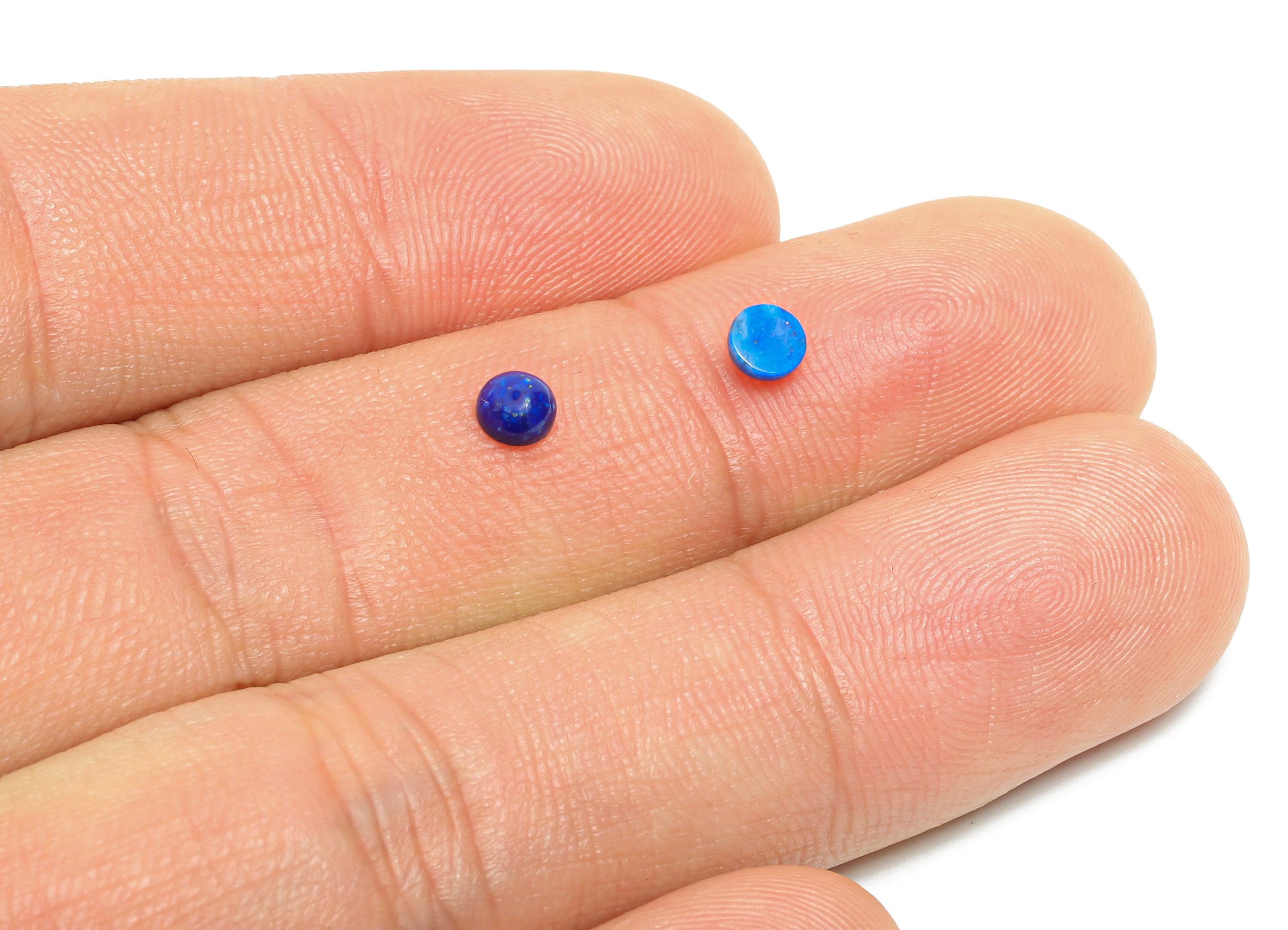 4mm Cabochon Round Deep Blue Lapis Stone - High-Quality Lapis Lazuli For DIY Jewelry - Polished Healing Stone For Jewelry Setting - NS2717 - DOMEDBAZAAR