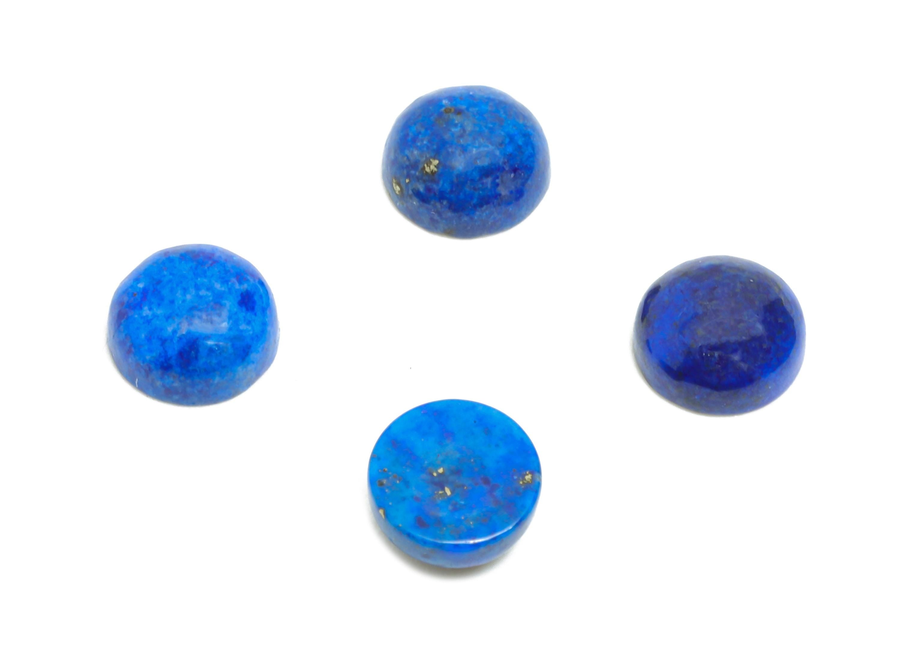 5mm Cabochon Round Deep Blue Lapis Stone - High-Quality Lapis Lazuli  For DIY Jewelry - Polished Healing Stone For Jewelry Setting - NS2718 - DOMEDBAZAAR