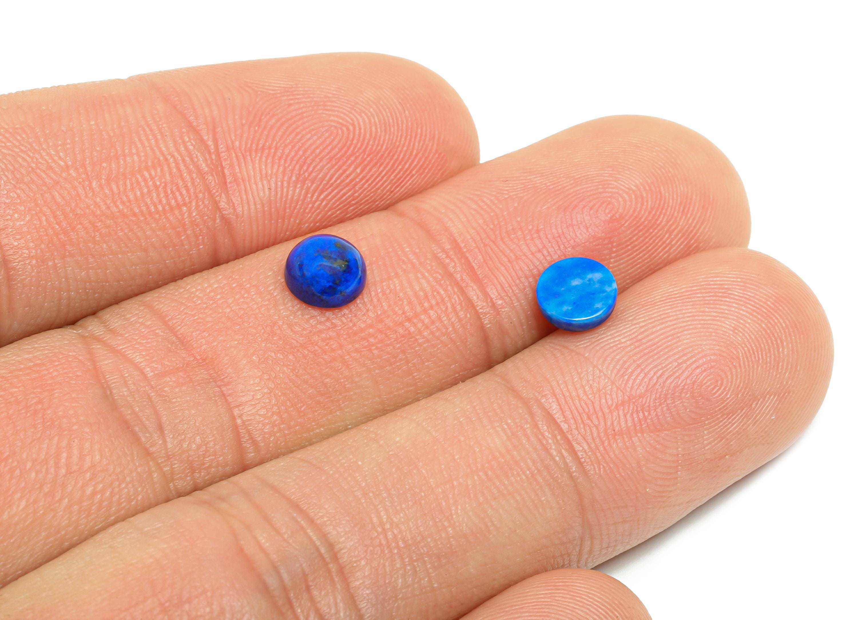 6mm Cabochon Round Deep Blue Lapis Stone - High-Quality Lapis Lazuli For DIY Jewelry - Polished Healing Stone For Jewelry Setting - NS2719 - DOMEDBAZAAR