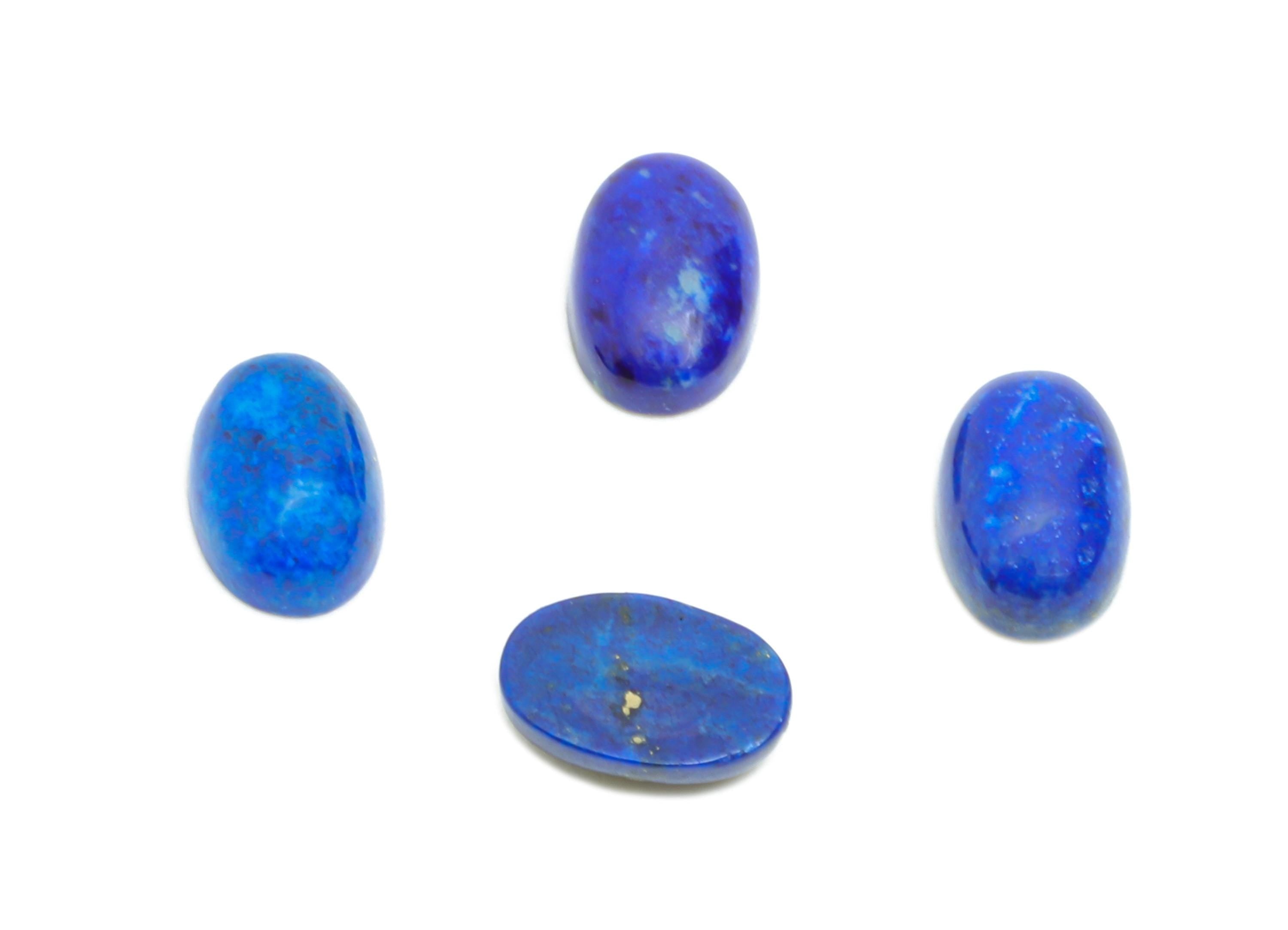 4*6mm Cabochon Oval Deep Blue Lapis Stone - Handmade Stone For DIY Jewelry - Best Lapis Lazuli Jewelry Supplies For Bezel Setting - NS2723 - DOMEDBAZAAR