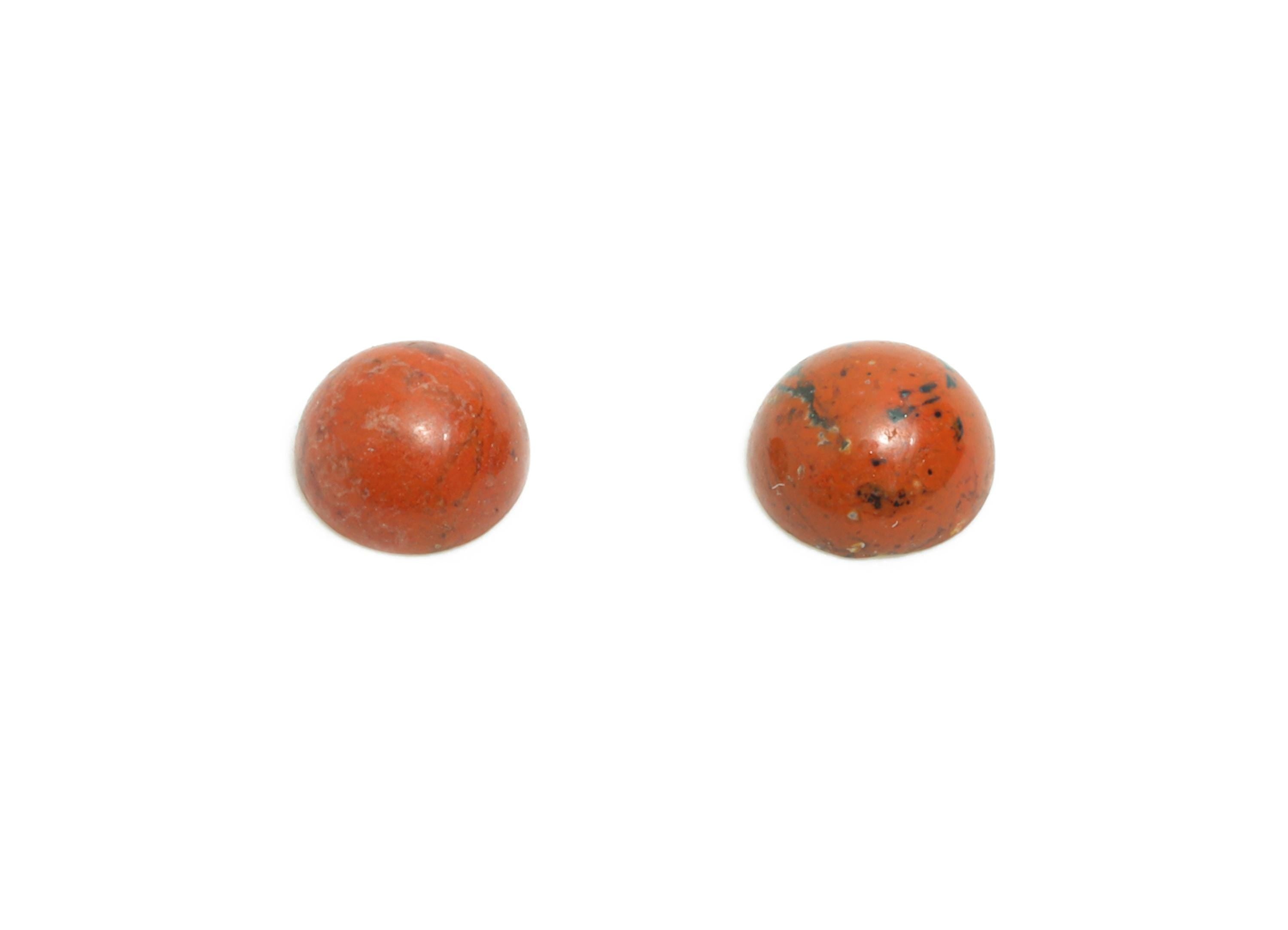 5mm Red Natural Stone Cabochon - Round Bezel Setting Stone for Pendant Jewelry - Polished Cabochon for Ring - Healing Stone Gemstone -NS2932 - DOMEDBAZAAR