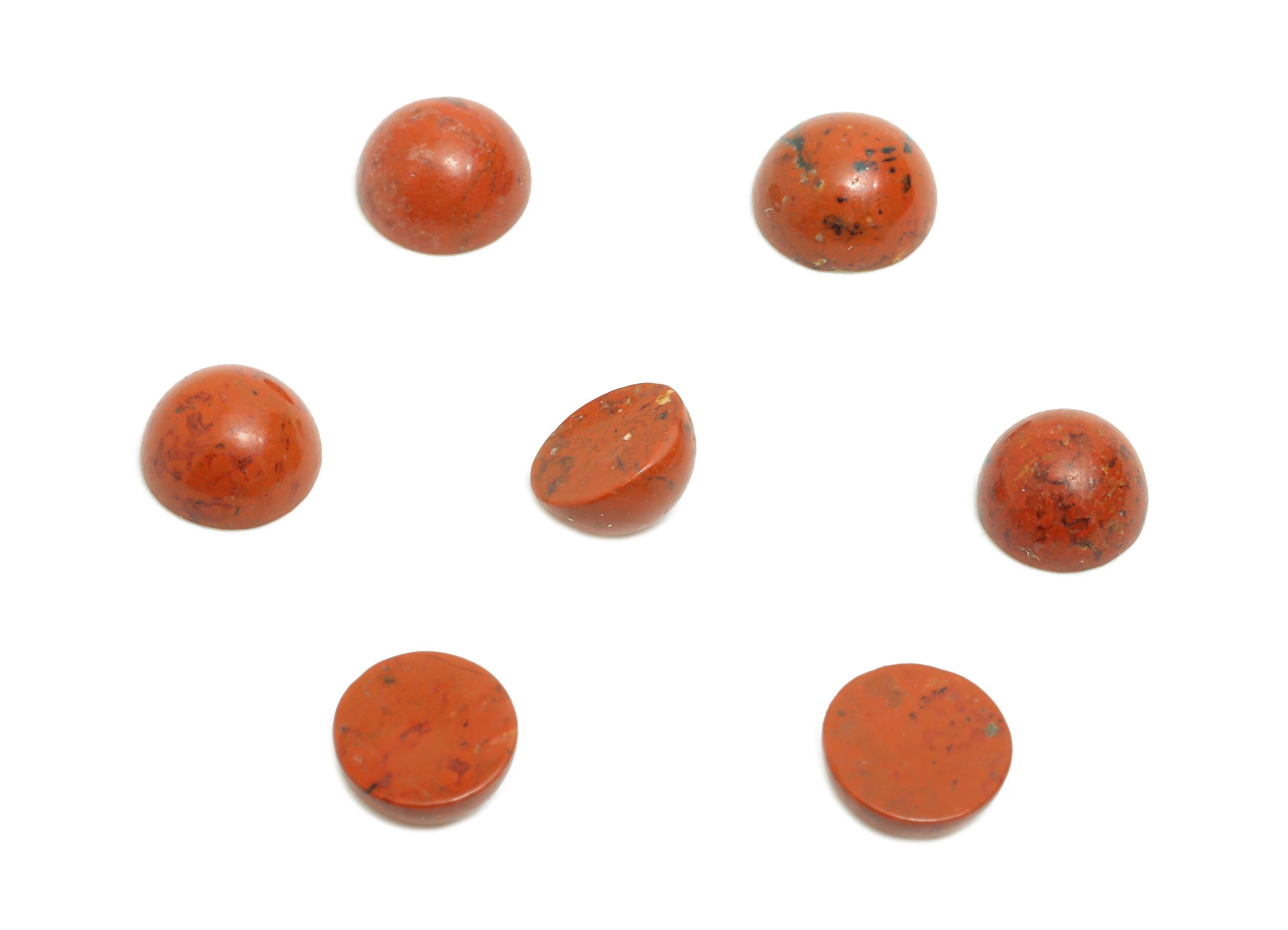 5mm Red Natural Stone Cabochon - Round Bezel Setting Stone for Pendant Jewelry - Polished Cabochon for Ring - Healing Stone Gemstone -NS2932 - DOMEDBAZAAR