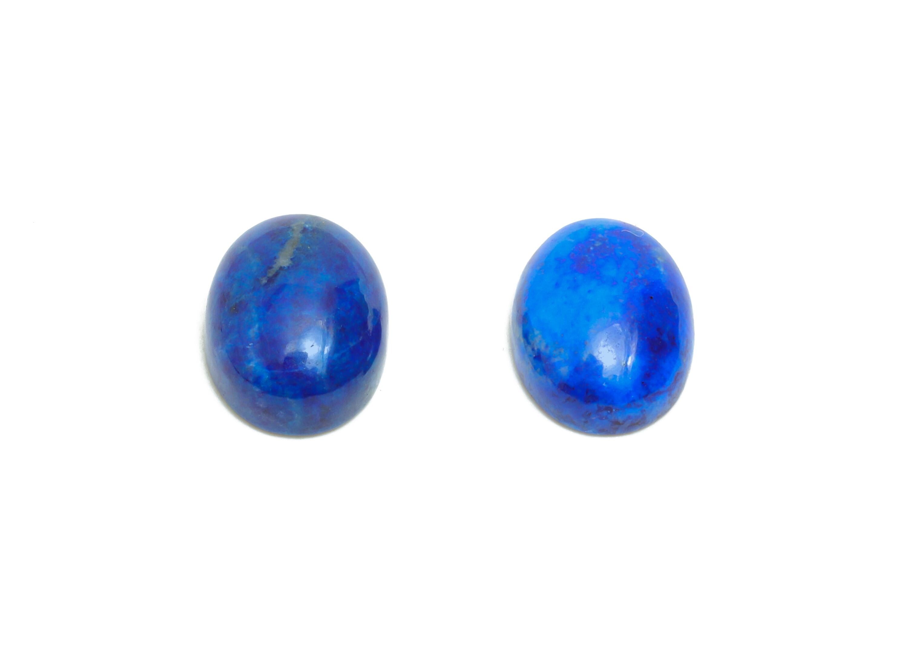 7*9mm Cabochon Oval Deep Blue Lapis Stone - Handmade Stone For DIY Jewelry - Best Lapis Lazuli Jewelry Supplies For Bezel Setting - NS2726 - DOMEDBAZAAR