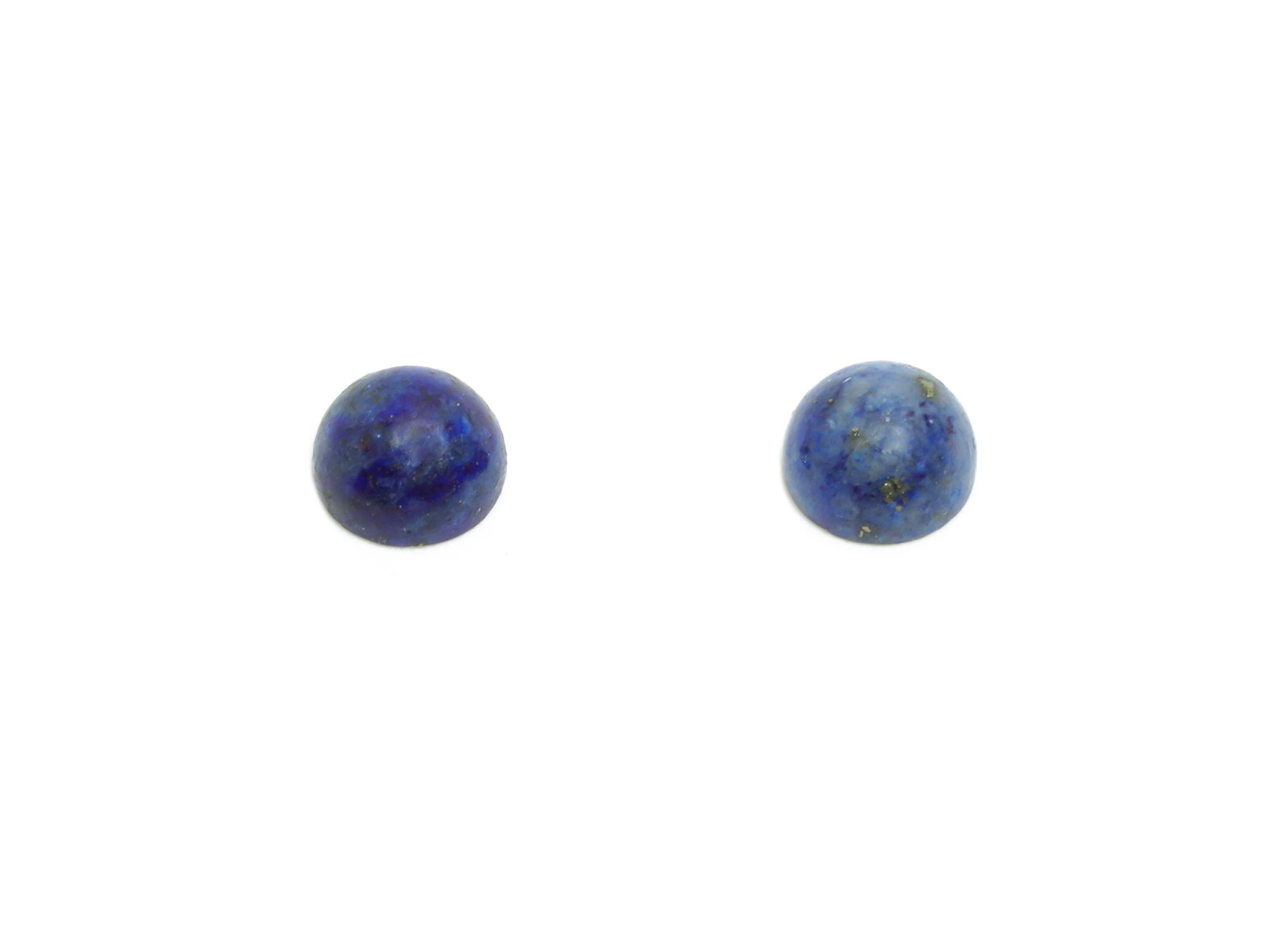 4mm Lapis Lazuli Cabochon - Round Bezel Setting Stone for Pendant Jewelry - Polished Cabochon for Rings - Healing Stone Gemstone - NS2934 - DOMEDBAZAAR