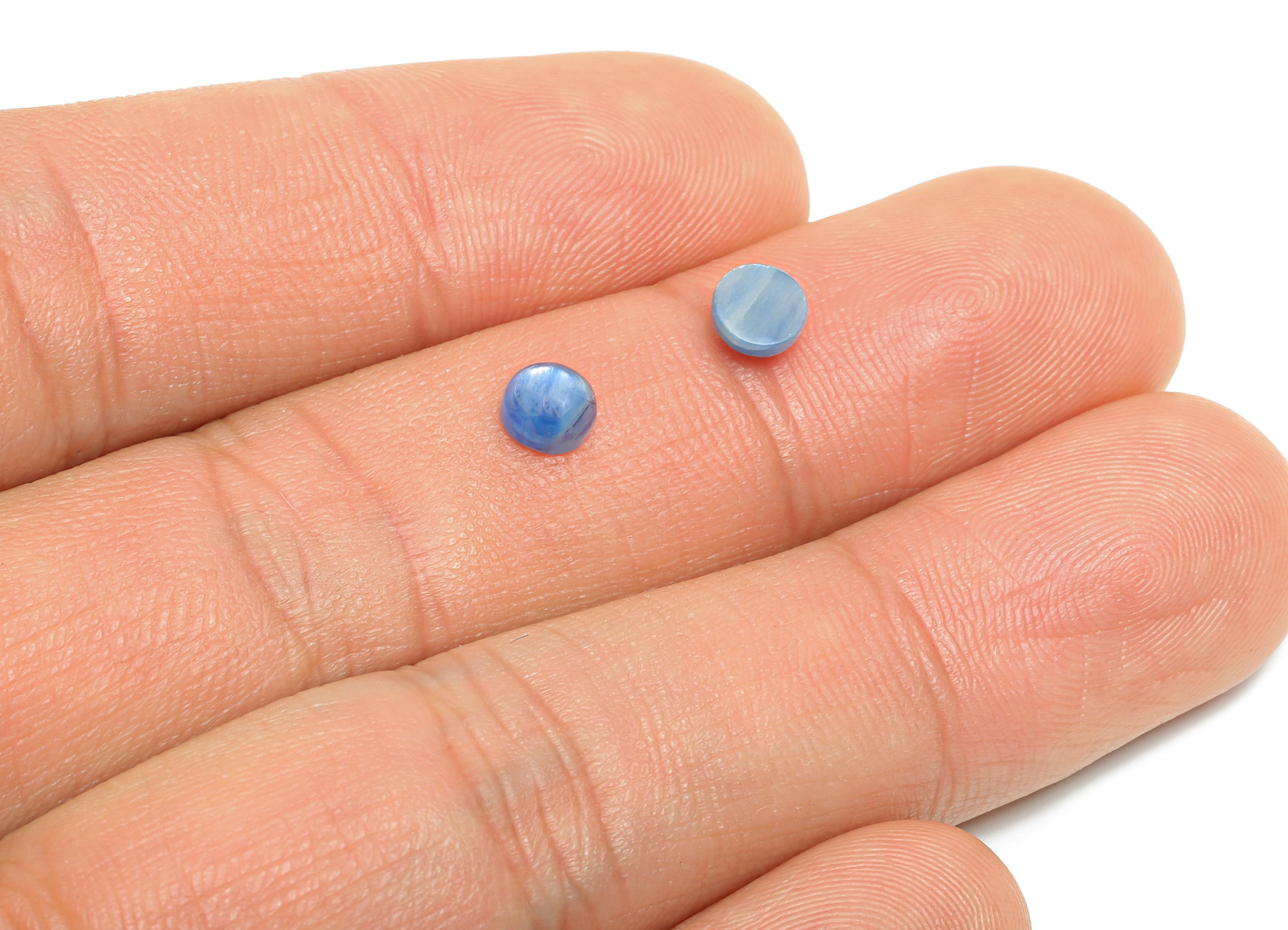 5mm Cabochon Round Kyanite - Kyanite For Jewelry Making - High-Quality Kyanite Cabochon For Bezel Setting - Kyanite For Setting - NS2733 - DOMEDBAZAAR