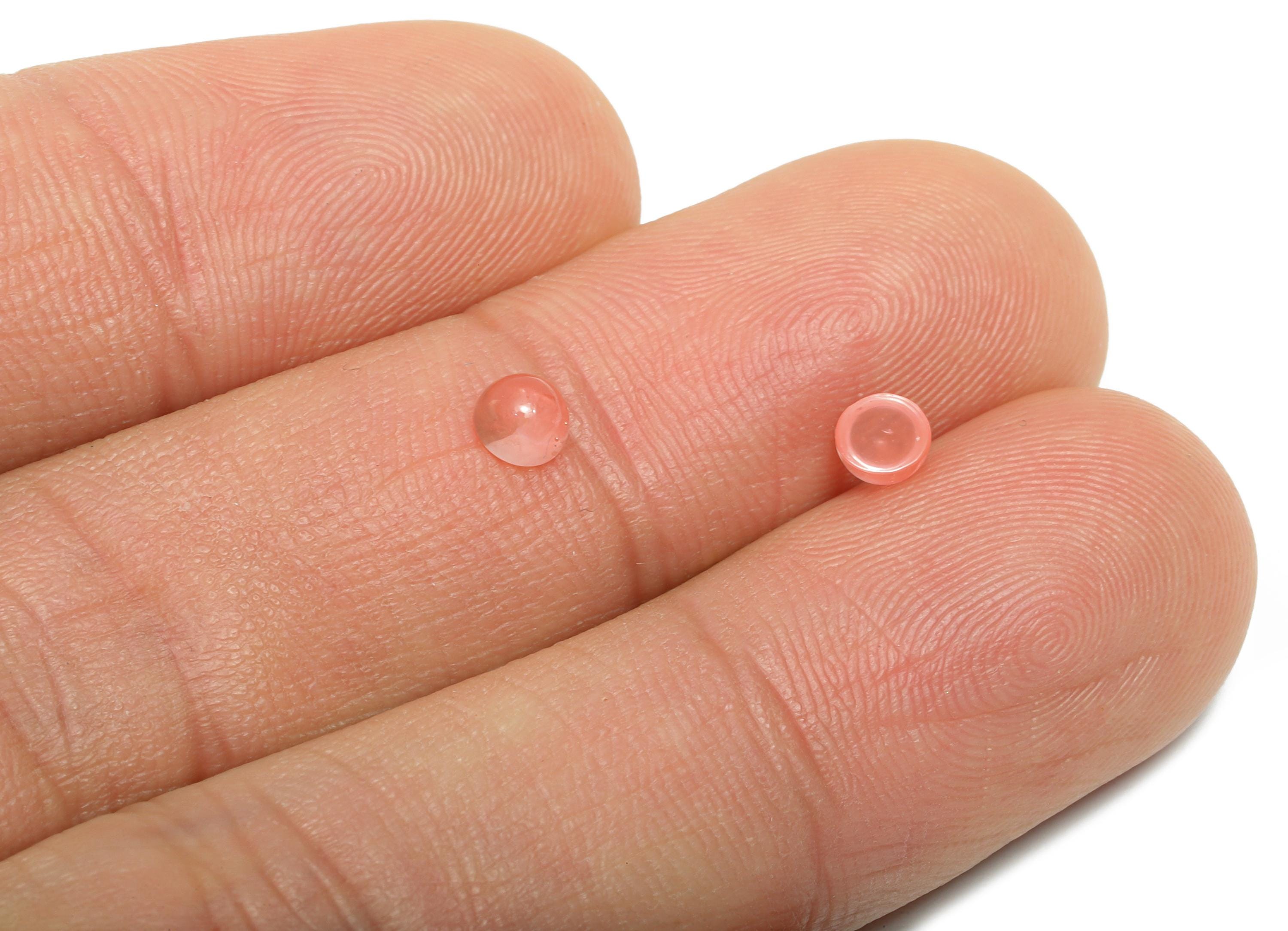 4mm Round Watermelon Red Cabochon - Natural Stone for Ring Jewelry Setting - High-Quality Cabochon for Bezel Setting - Craft Making - NS2940 - DOMEDBAZAAR