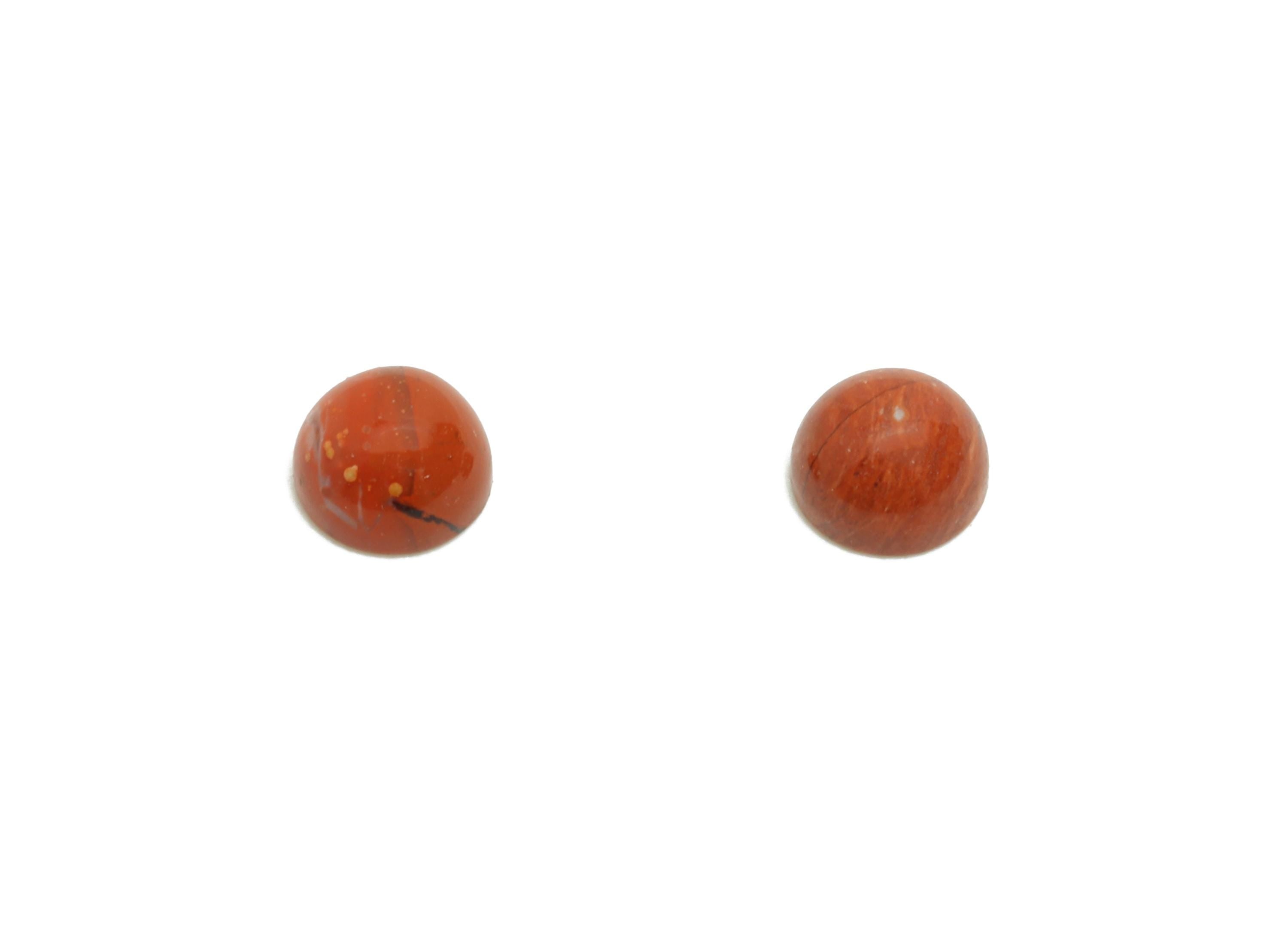 4mm Red Natural Stone Cabochon - Round Bezel Setting Stone for Pendant Jewelry - Polished Cabochon for Rings - Healing Gemstone - NS2949 - DOMEDBAZAAR