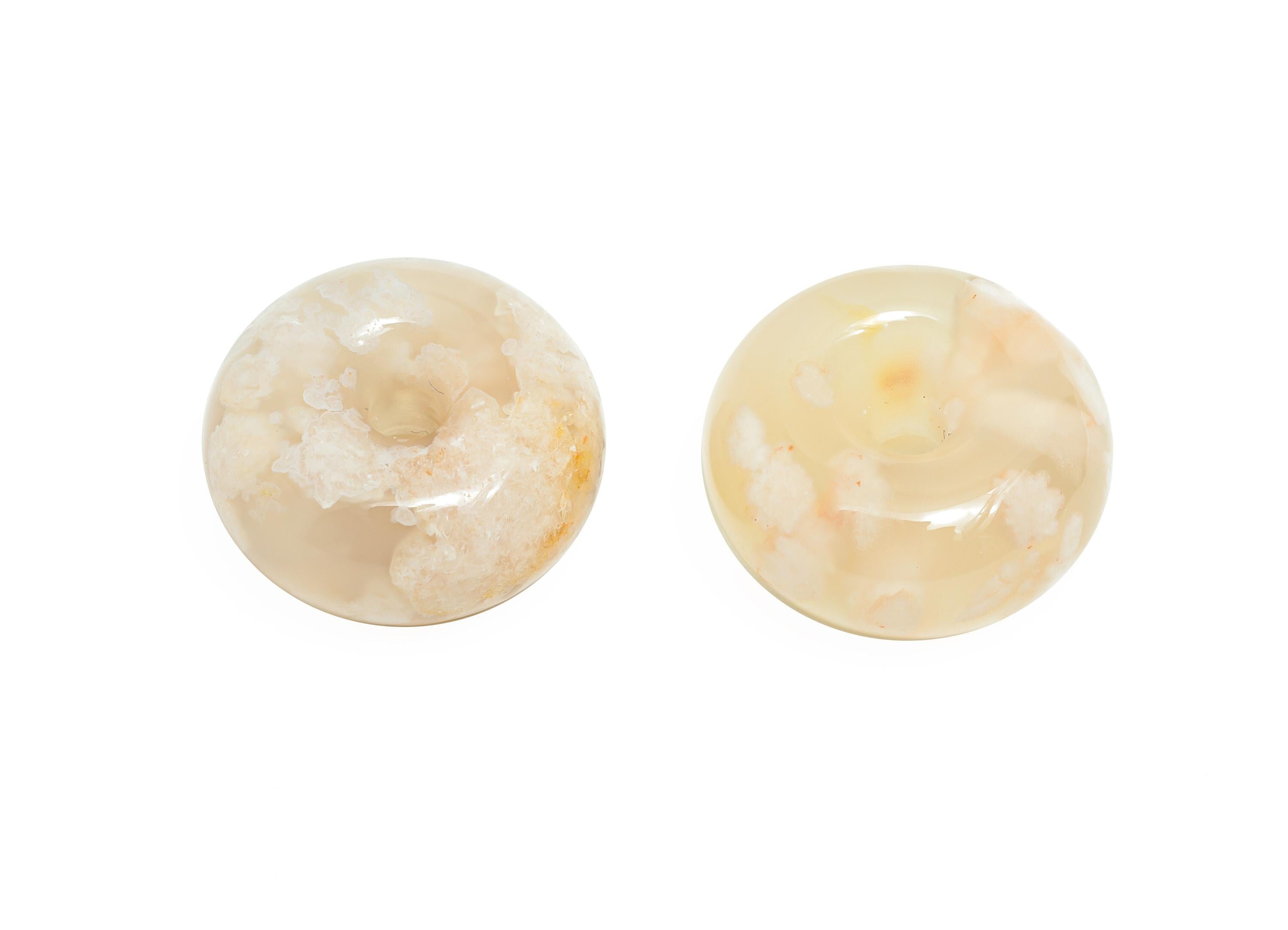 20mm Sakura Agate Bead - Flower Agate Donut For Jewelry - High-Quality Flower Agate Jewelry - Unique Pink Agate Donut Pendant - NS2756 - DOMEDBAZAAR