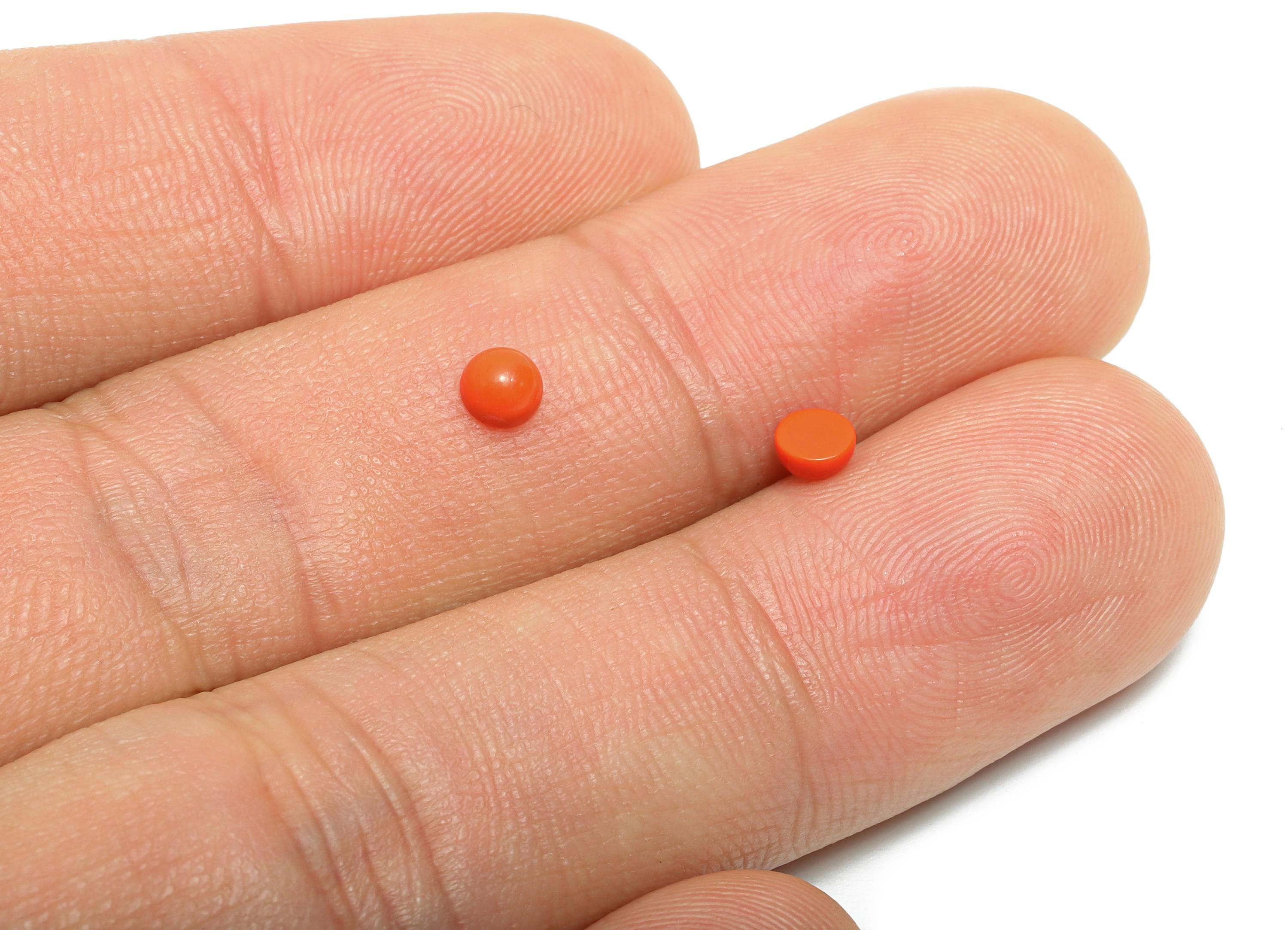 4mm Red Natural Stone Cabochon - Round Bezel Setting Stone for Pendant Jewelry - Polished Cabochon for Ring - Healing Gemstone - NS2946 - DOMEDBAZAAR