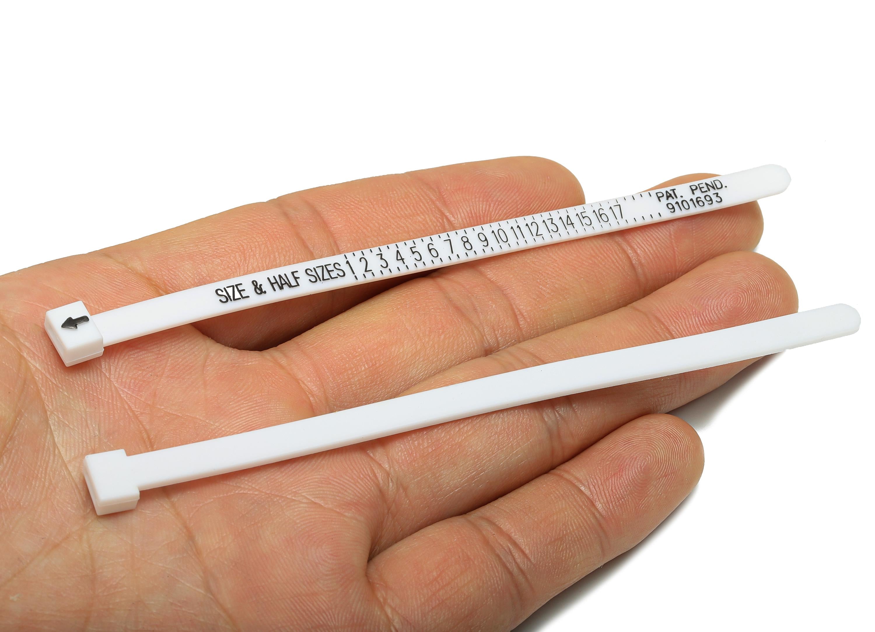 115mm PU Plastic Ring Sizer - US Size British Ring Measuring Size - Adjustable Ring Sizer - White Ring Sizing Strip - Jewelry Tool - AC2686 - DOMEDBAZAAR