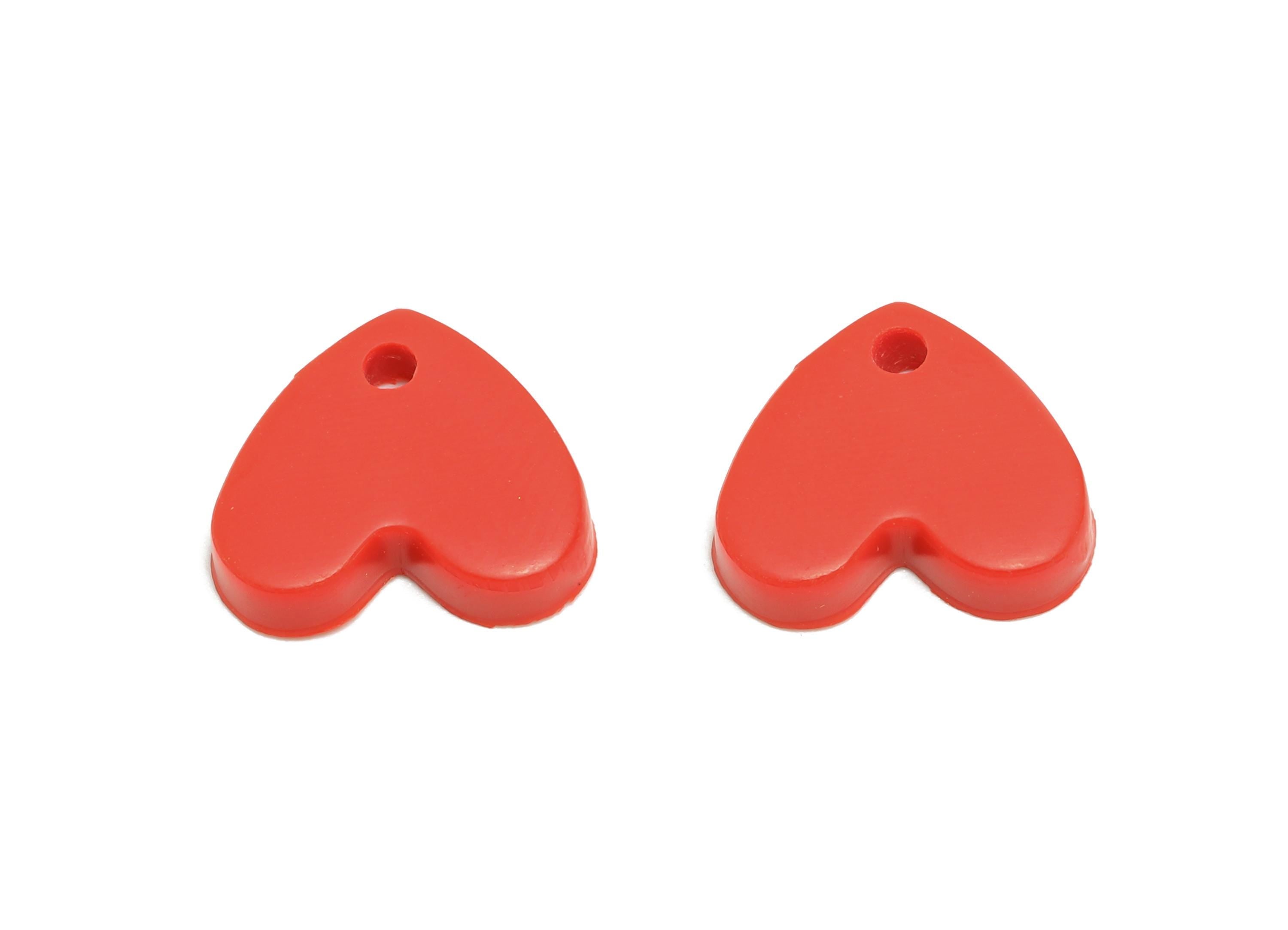 Polymer Clay Heart Earring Charms - Polymer Clay Heart Charms - Earring Findings - Jewelry Making Supplies - 11.9x13.53x3mm - PC2427