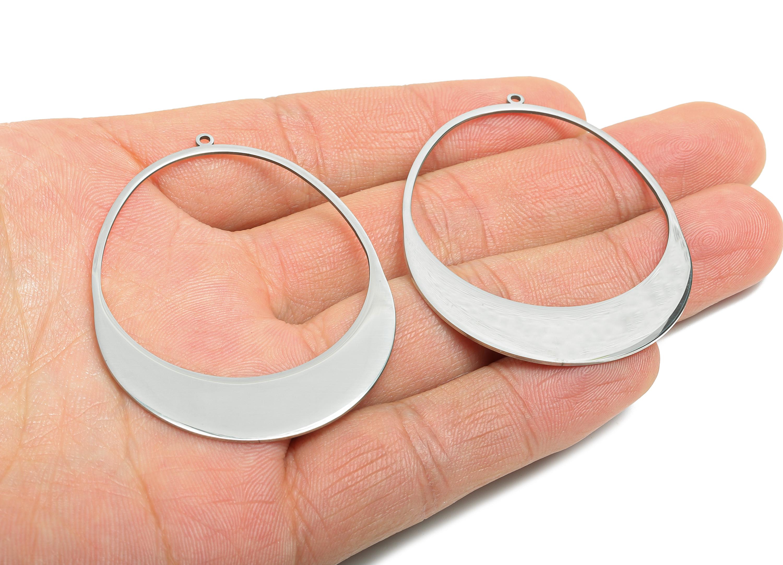 Stainless Steel Teardrop Pendant - DIY Unique Drop Pendant - DIY Jewelry Making Supplies - Steel Earring Findings - 53x41x0.98mm - SS2337 - DOMEDBAZAAR