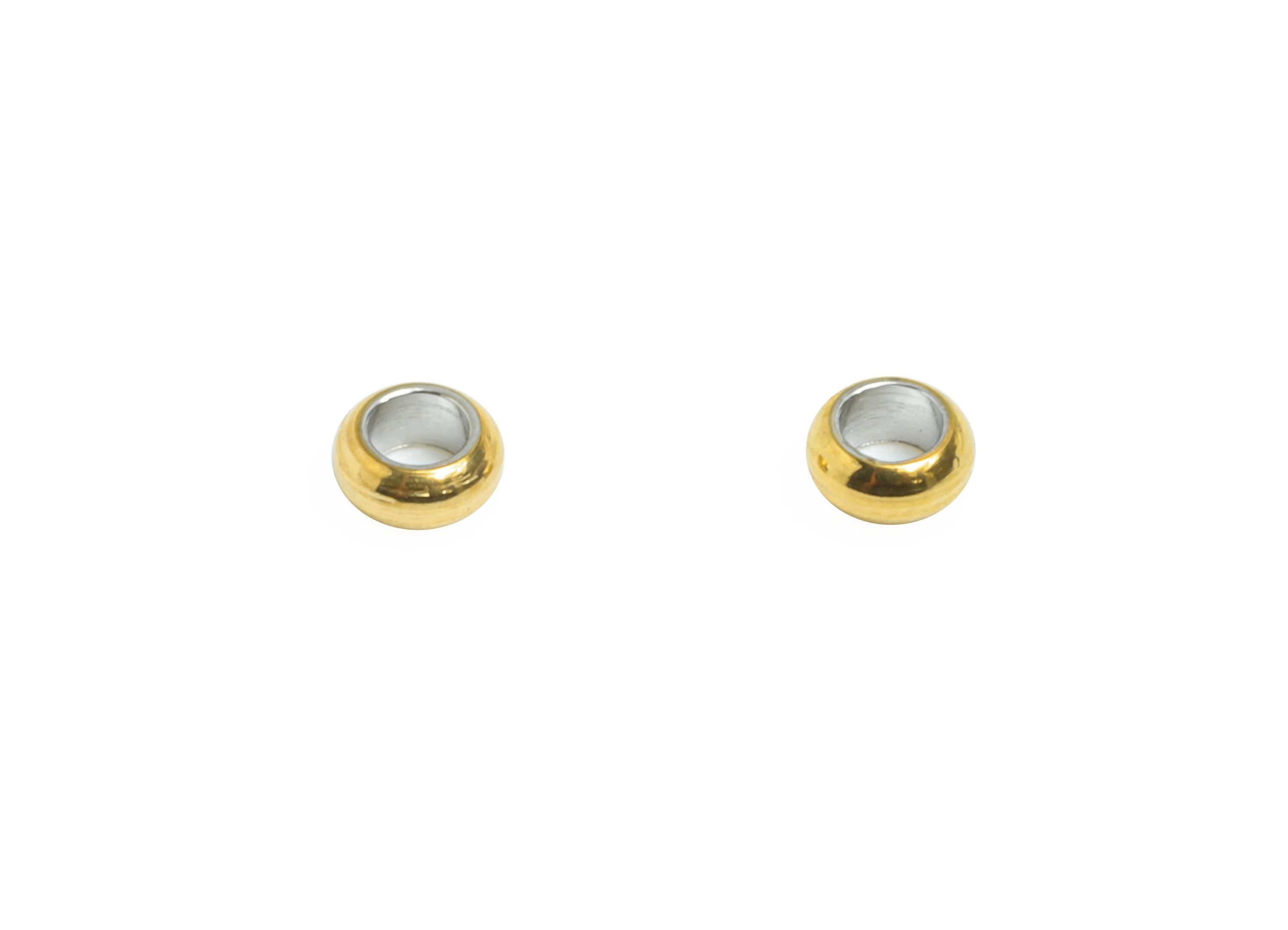 1.4mm Stainless Steel Crimp End Beads - Steel Tiny Spacer Beads - Bracelet Necklace End Beads - 18k Vacuum Plating -  2x2x1mm-SS2213