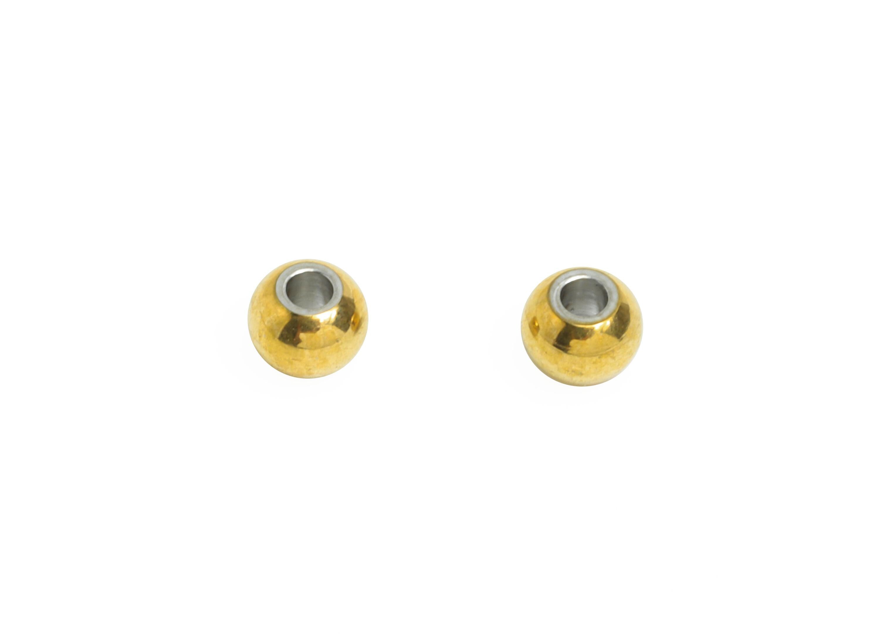 3mm Steel Ball Spacer Bead - Beading Accessories for Bracelet or Necklace - Round Bead for Jewelry DIY - 18K Vacuum Plated - 3x3x2mm -SS2217