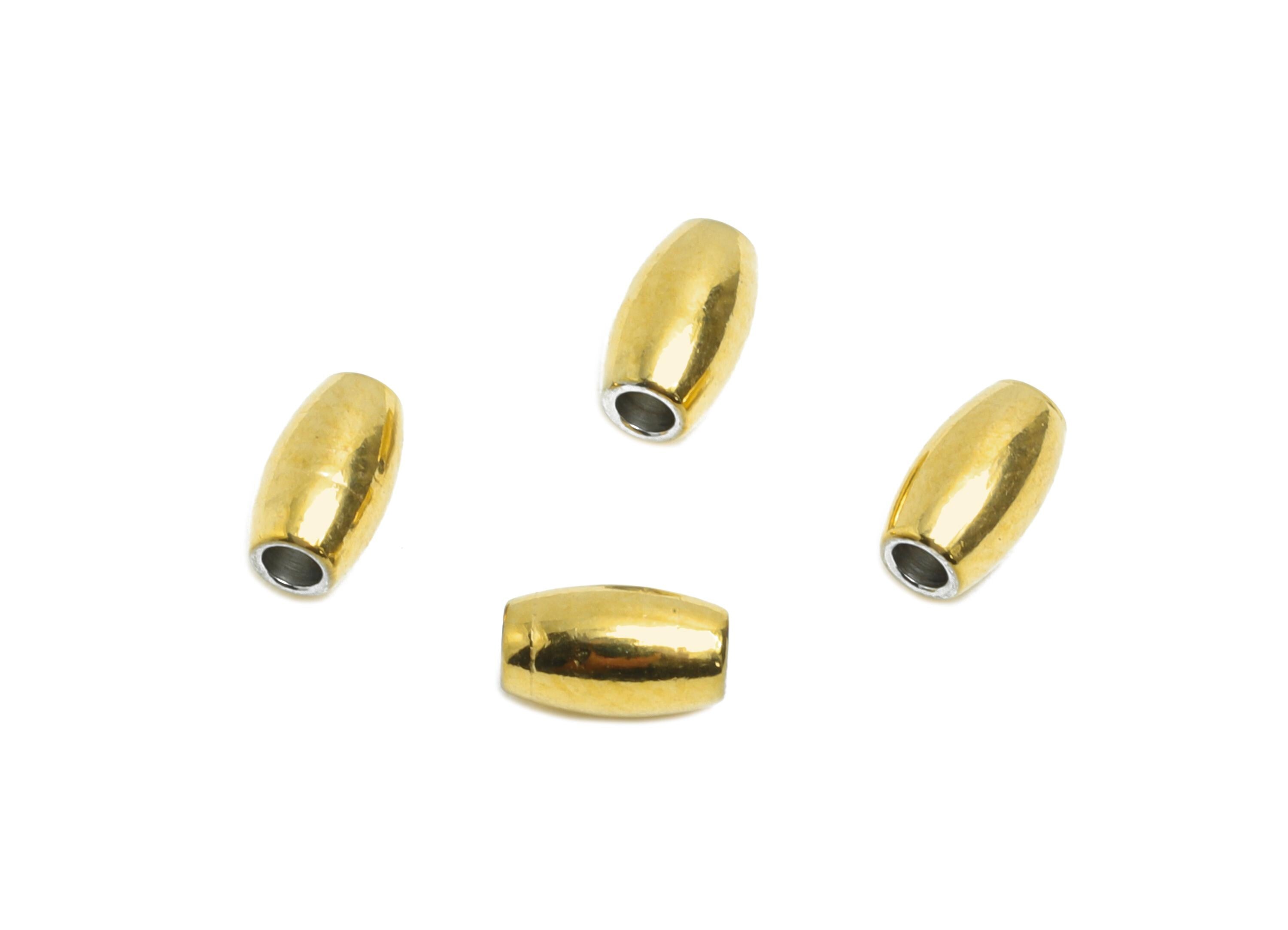 1.35mm Stainless Steel Tube Bead - Steel Small Spacer Bead - Tiny Metal Barrel Beads for Jewelry Making - 18k Vacuum Plating -4x2x2mm-SS2220 - DOMEDBAZAAR