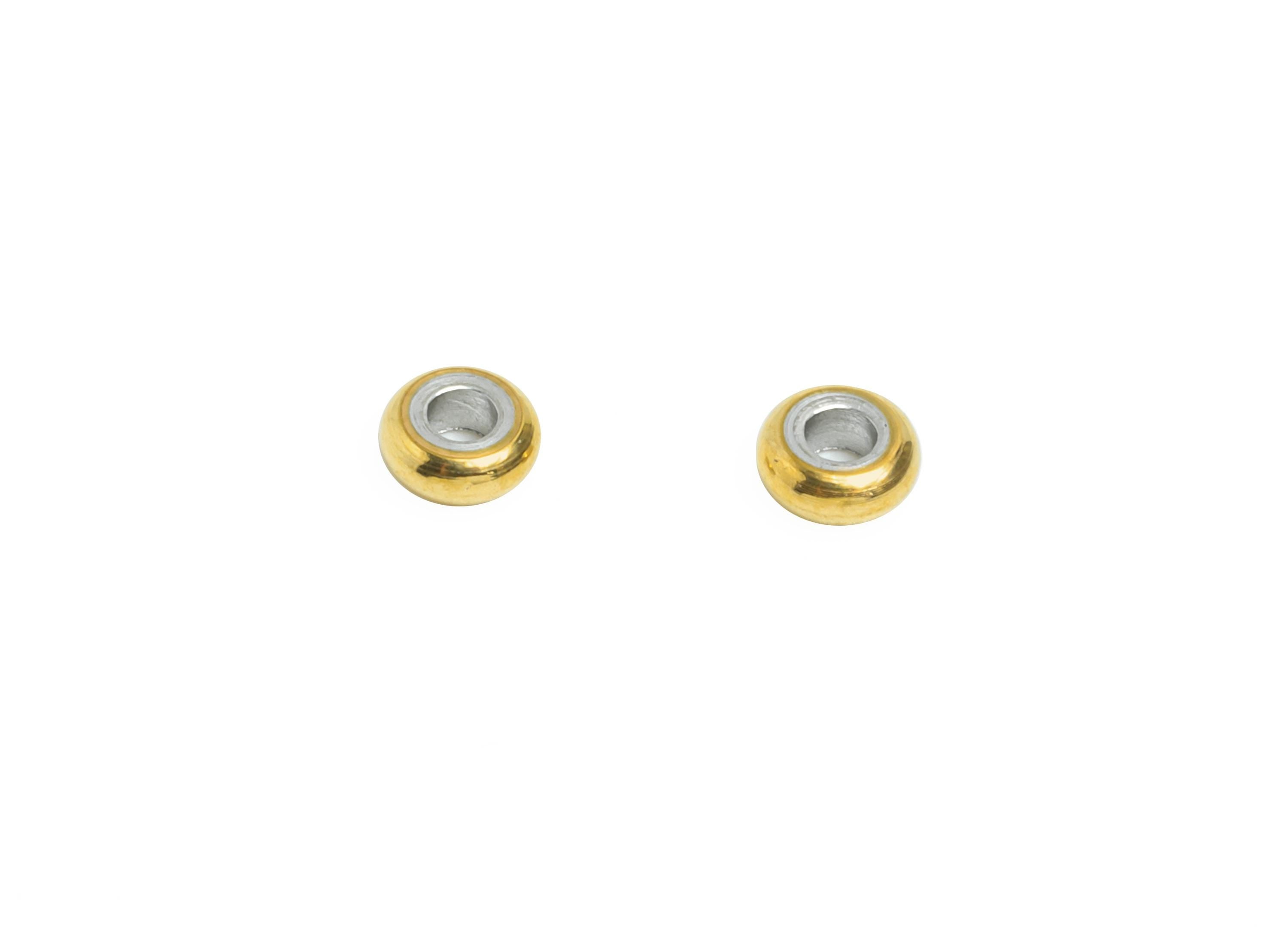 3mm Steel Rondella Spacer Bead - Metal Bead for Beading & Crafting - Jewelry Accessories for Necklace - 18K Vacuum Plated - 3x3x1mm - SS2214