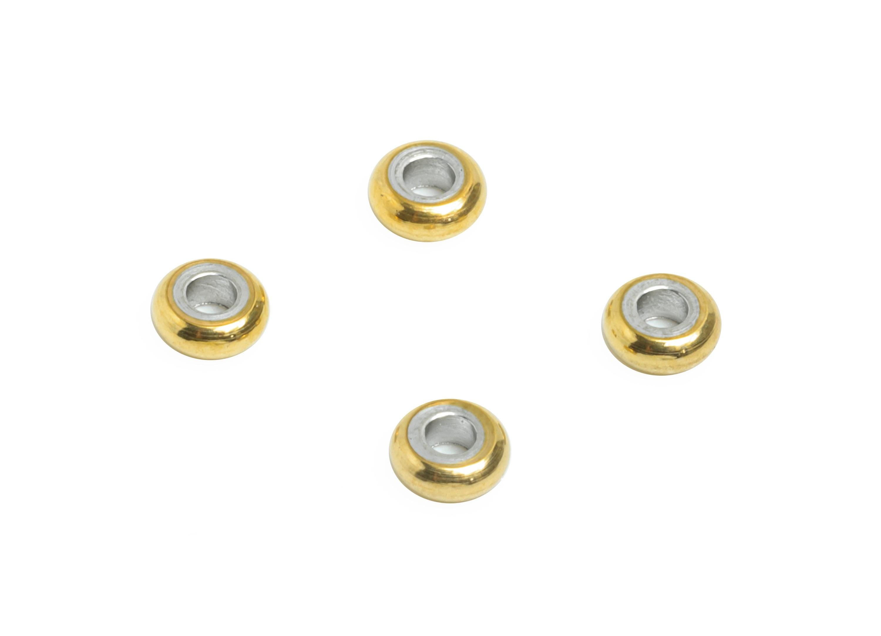 3mm Steel Rondella Spacer Bead - Metal Bead for Beading & Crafting - Jewelry Accessories for Necklace - 18K Vacuum Plated - 3x3x1mm - SS2214