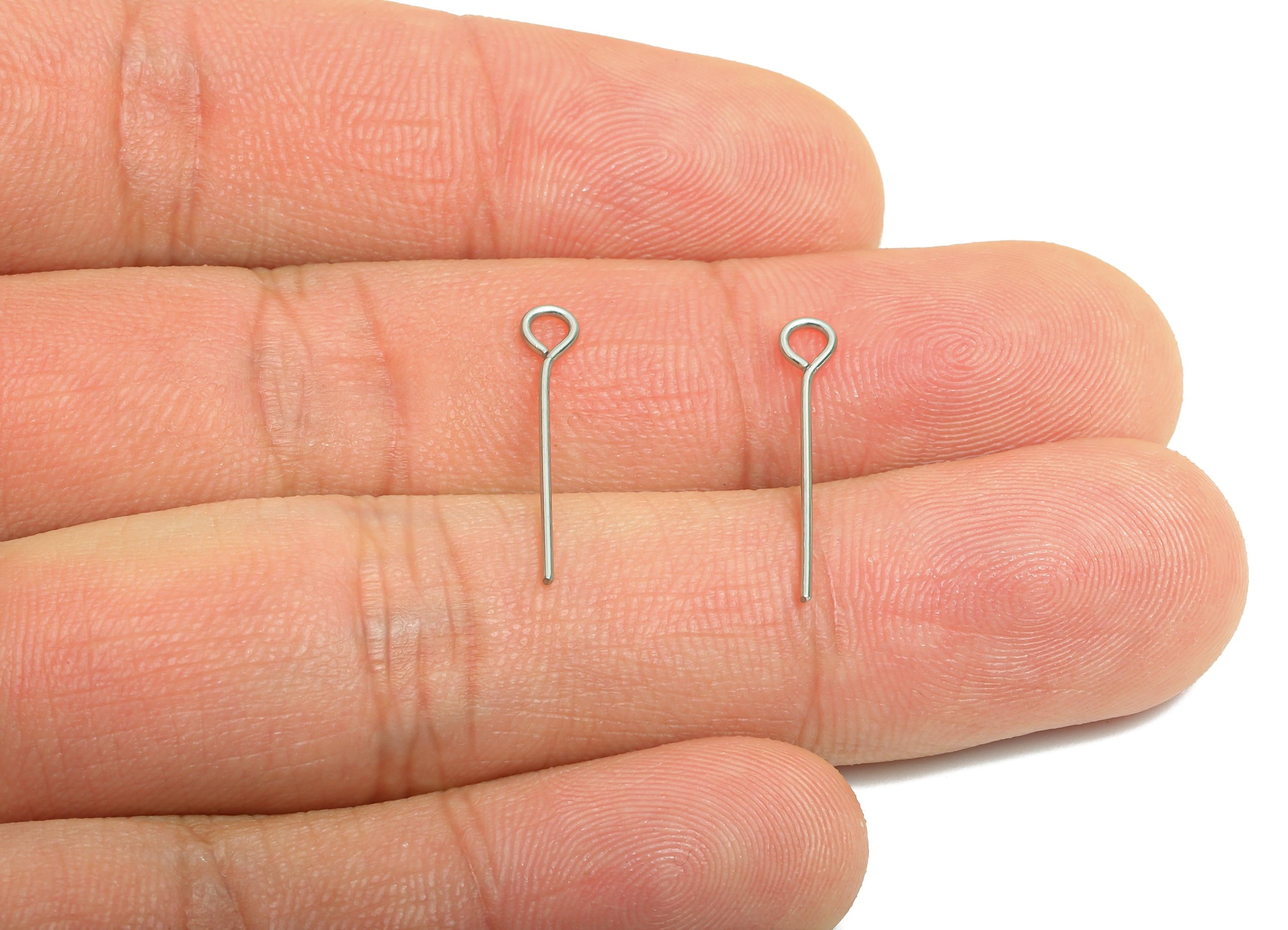 0.7*20mm Steel Eye Pin - Beading Eye Pins for Jewelry - Bulk Eye Pins for Beading Jewelry - Crafting Headpins for Beaded Jewelry - SS2131-20