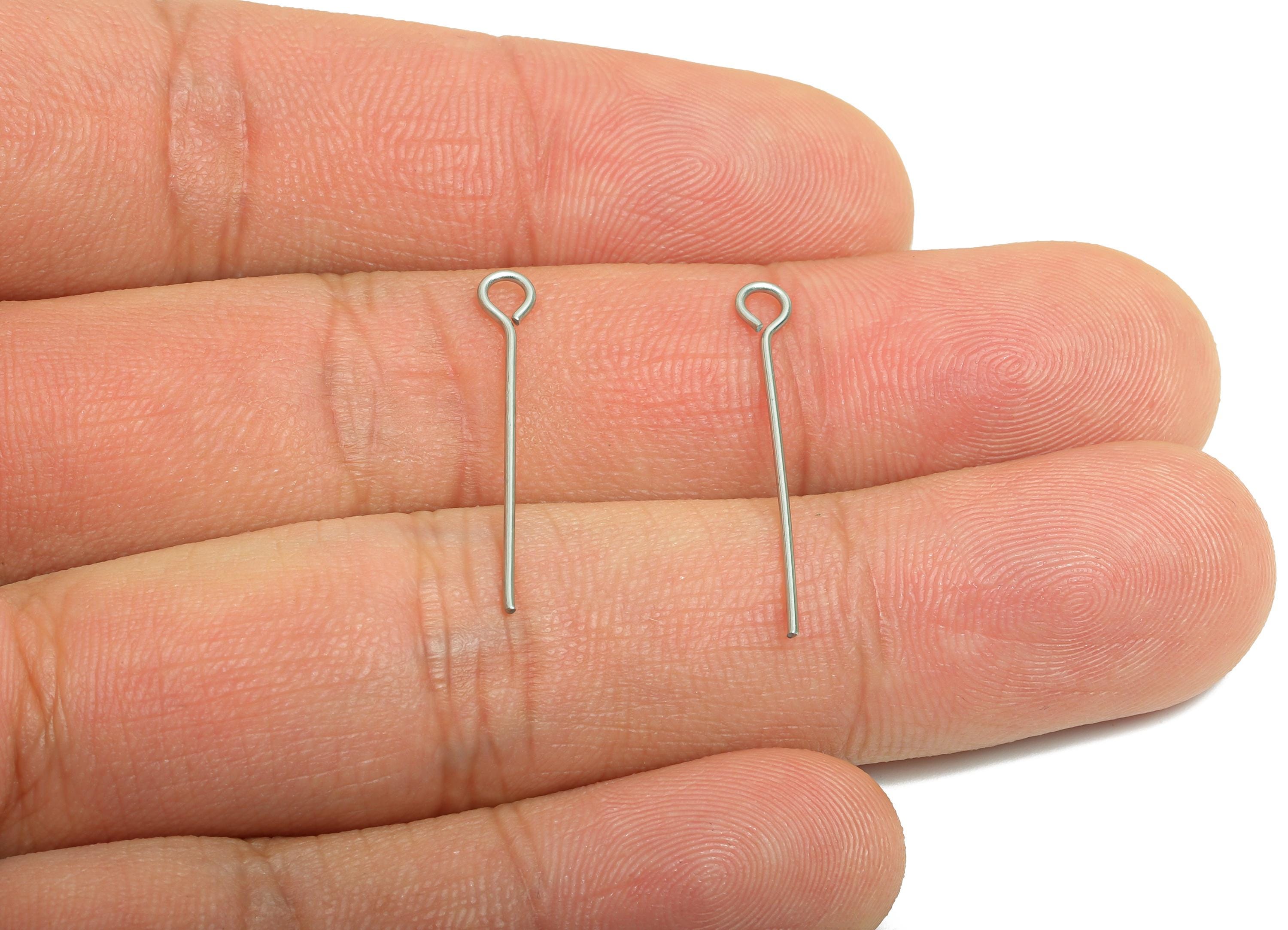 0.7*25mm Steel Eye Pin - Beading Eye Pins for Jewelry - Bulk Eye Pins for Beading Jewelry - Crafting Headpins for Beaded Jewelry - SS2131-25