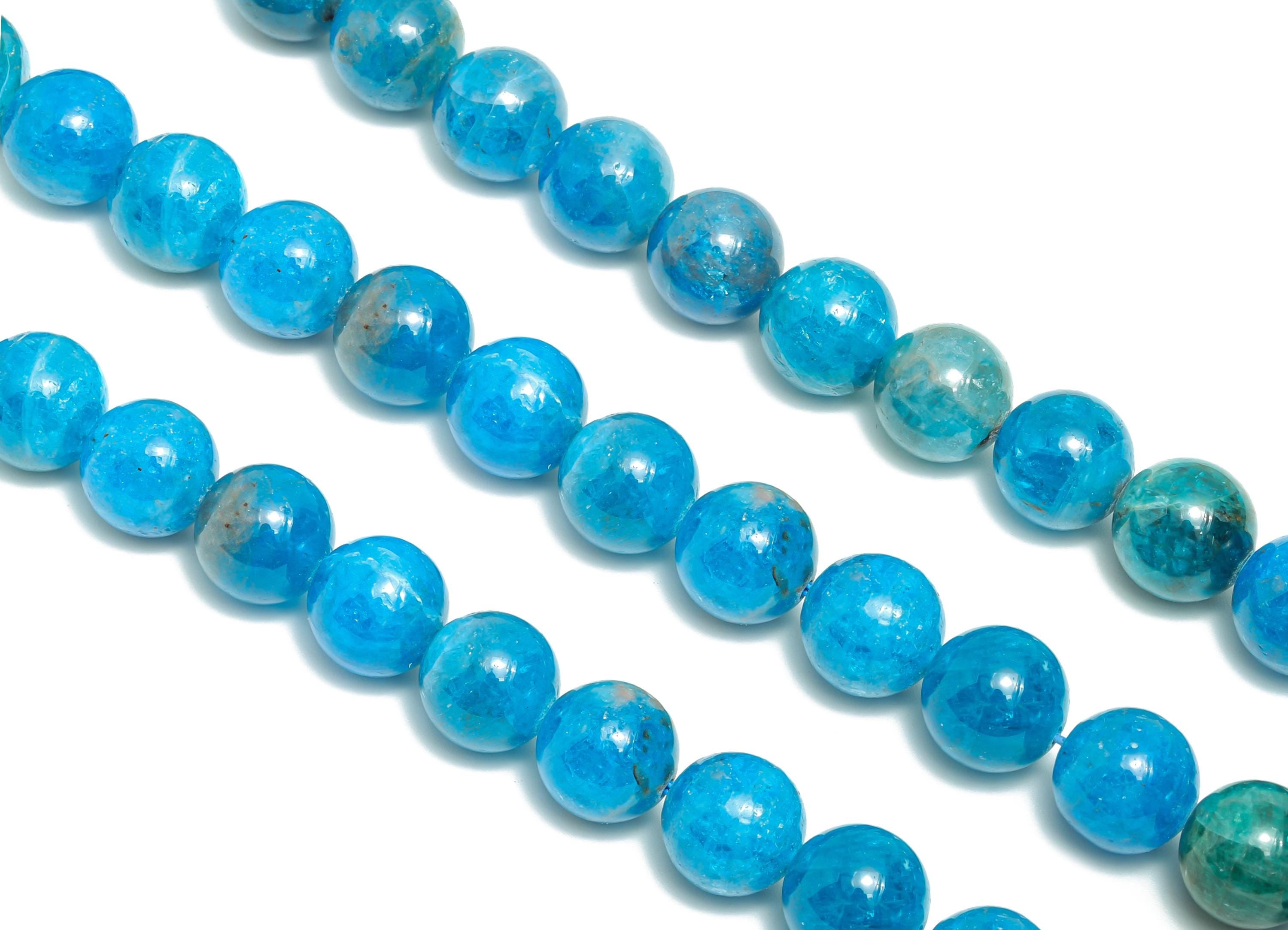 11mm Apatite Round Bead - Smooth Round Natural Stone Bead 15 inch/1 strand - For Bracelet or Necklace DIY - Jewelry Making Supplies - NS3106 - DOMEDBAZAAR