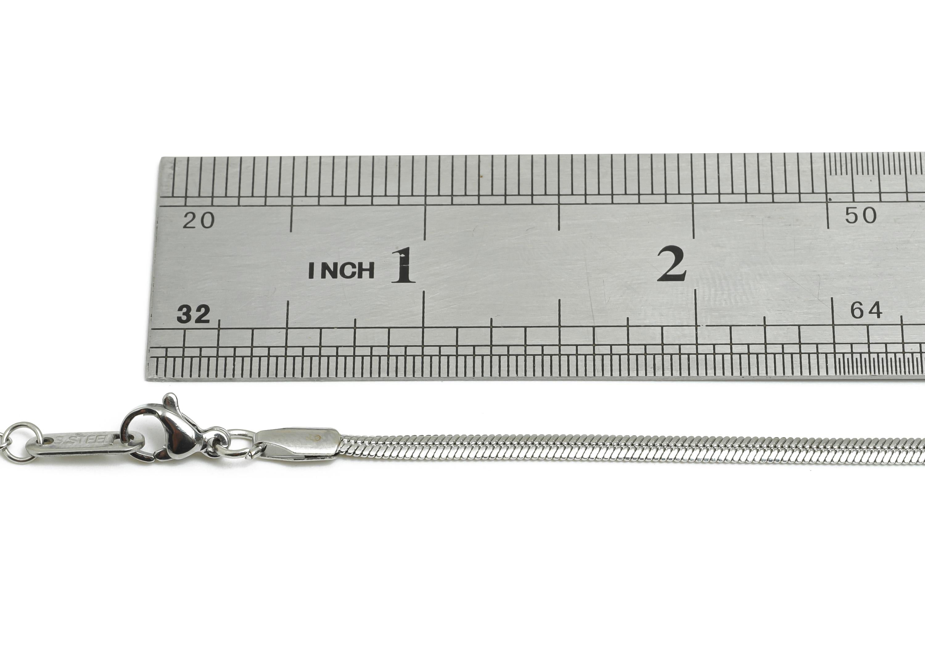 45+5cm Stainless Steel Snake Chain Necklace - Steel Unisex Snake Chain for Men & Women - Lobster Clasp Chain Necklace - 2.64x0.93mm - SS2585
