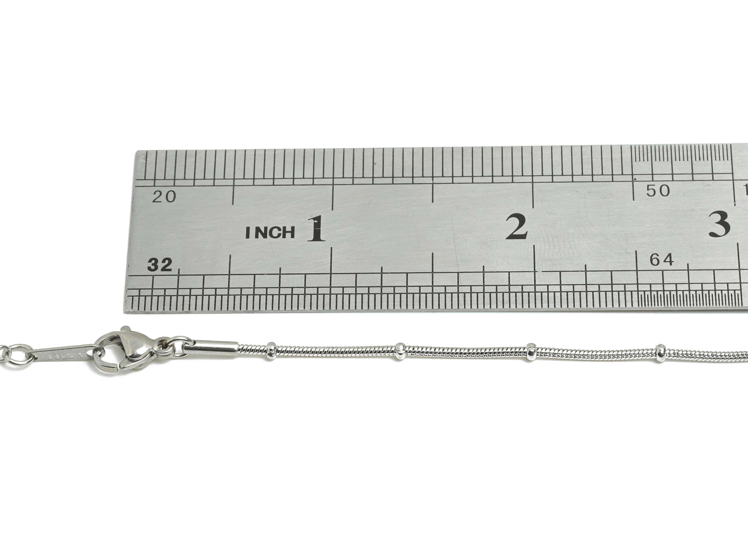 45+5cm Steel Bead Chain Necklace - 1.2mm Beaded Snake Chain - Adjustable Chain Jewelry - Stainless Steel Chain Necklace - 17x2x1mm -SS2582