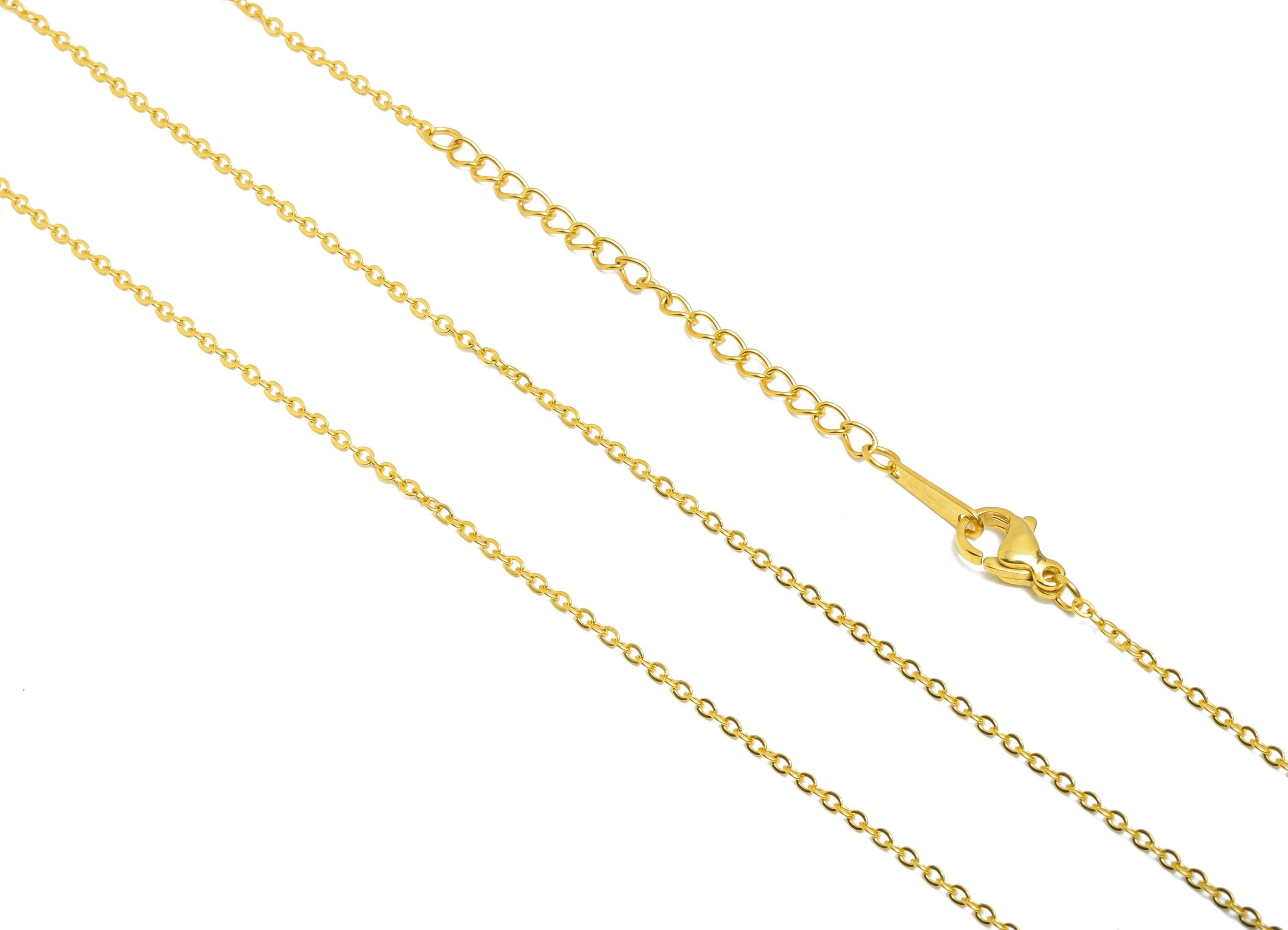 45+5cm Steel Cable Chain Necklace - Adjustable Cable Chain Necklace - Unisex Flat Cable Chain -  18K Real Vacuum Plating - 2x2x0.2mm-SS2578G - DOMEDBAZAAR