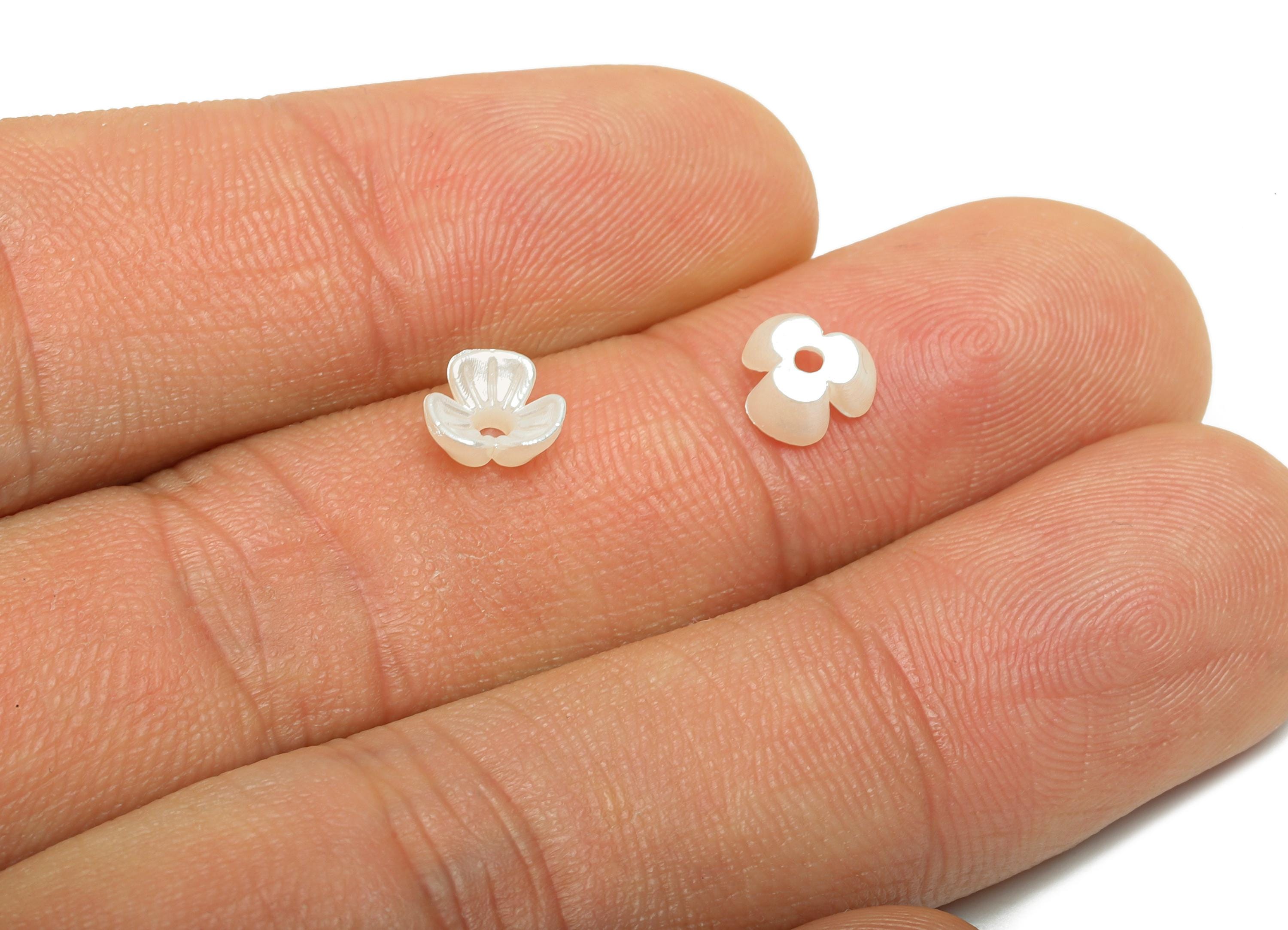 ABS Imitation Pearl Flower Spacers - Bead Spacers for Beading & Crafting - Flower Spacer Beads - For Bracelet Making - 6x6x2.7mm - NS3103 - DOMEDBAZAAR