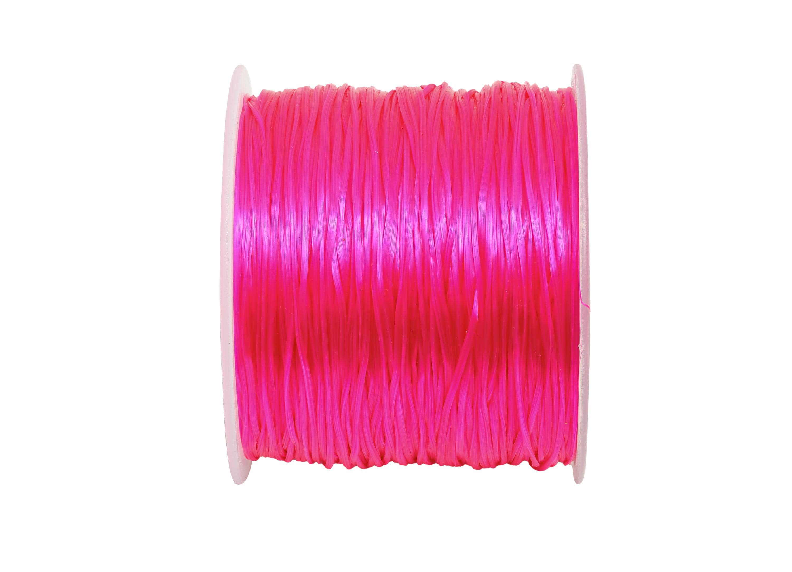 0.6mm Elastic Thread - Elastic Cord for Crafts 60m/Roll - Deep Pink Beading and Jewelry Making Elastic - Elastic Sewing Craft Cord - TH1116