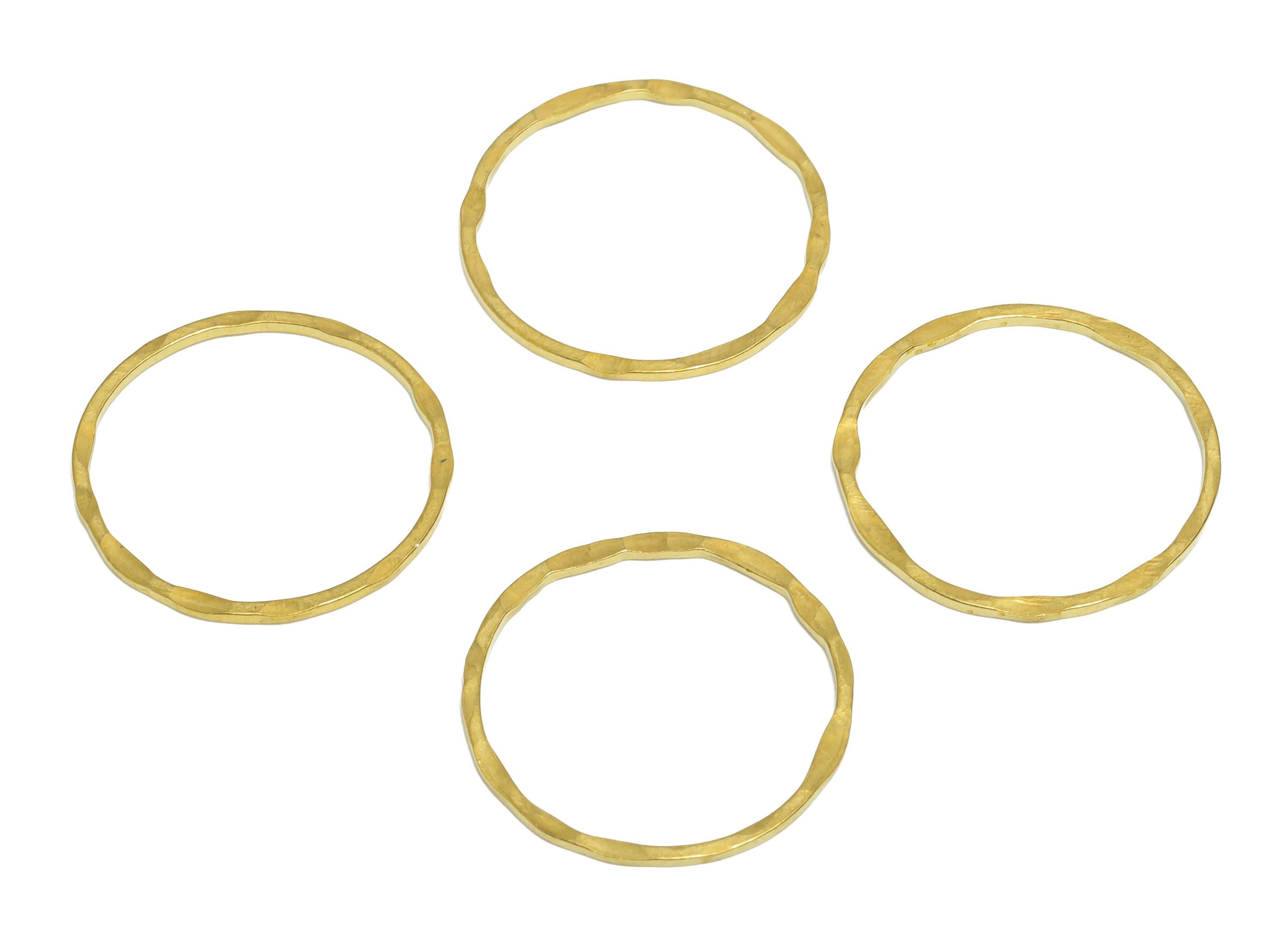 20mm Hammered Ring Connector - Raw Brass Handmade Ring Connector - Circle Jewelry Finding - Irregular Round Jewelry  - 20x1x1mm - PP11401 - DOMEDBAZAAR