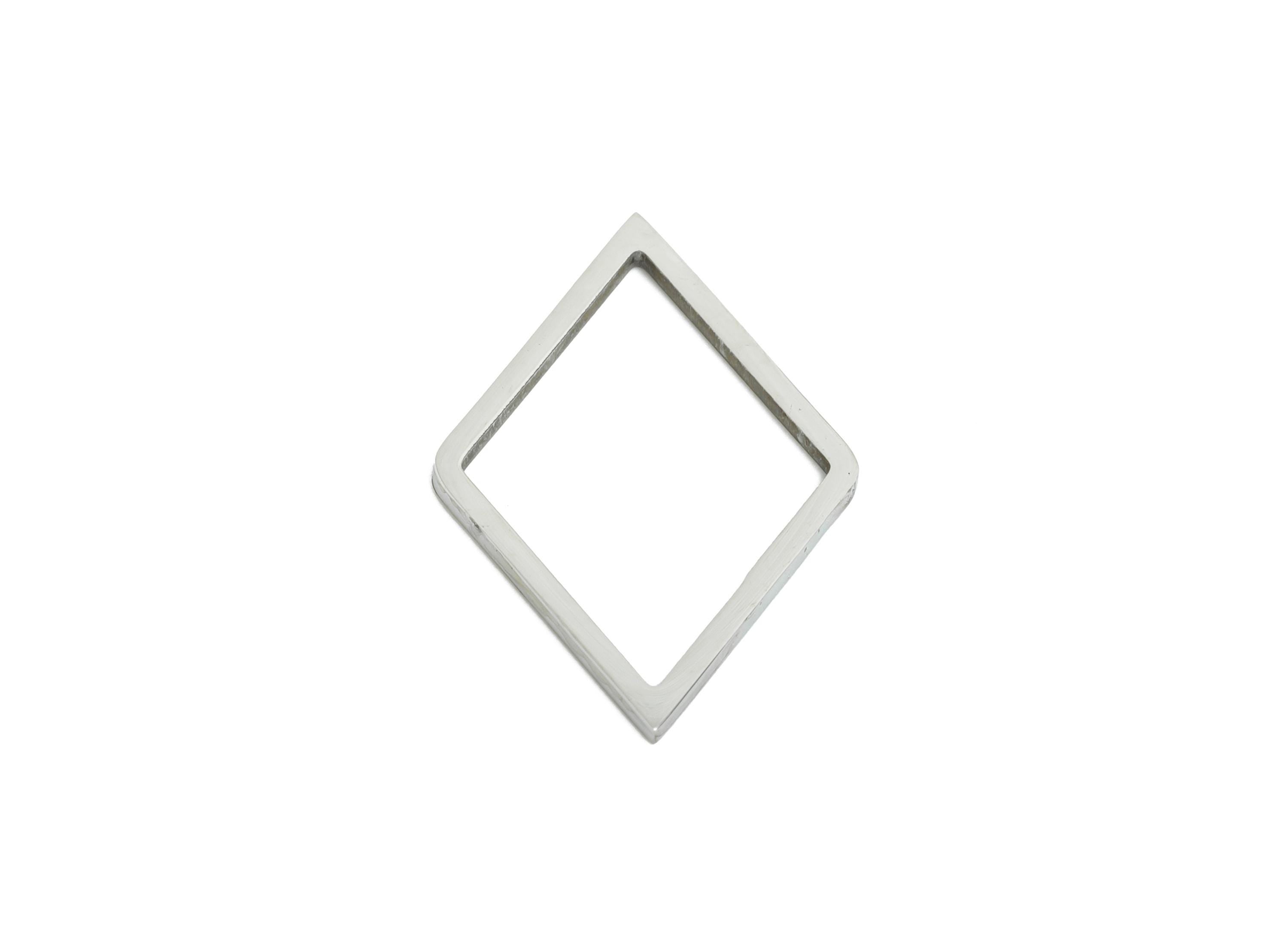 Stainless Steel Diamond Ring Earring Charm - Geometric Jewelry Connector for DIY Making - Hollow Metal DIY Jewelry - 20.7x13x0.8mm - SS2705 - DOMEDBAZAAR