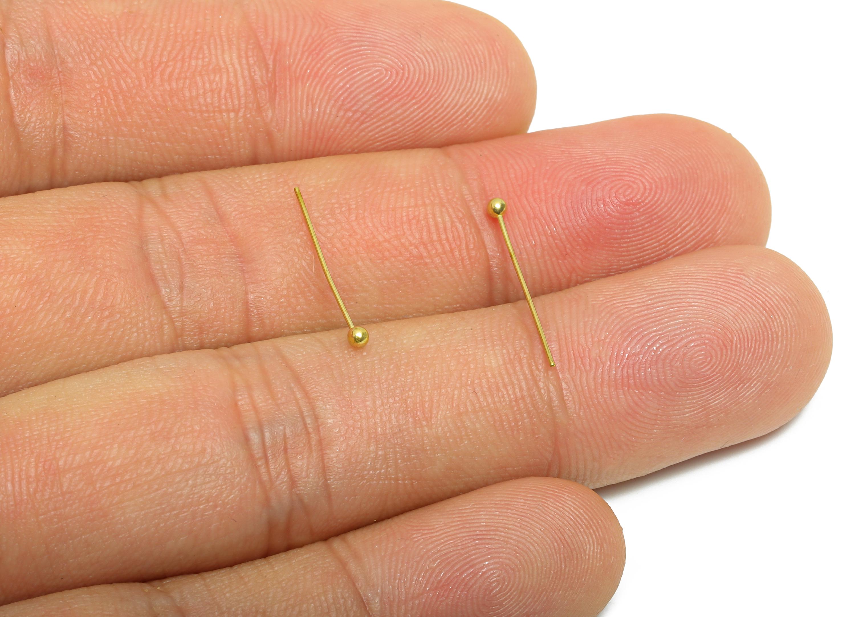 0.5*16*2mm Ball Headpin - Raw Brass Bead Stopper Pin - Metal Headpin - Wire Pin for Jewelry - Bead Making for Handmade Creation - PP11421-16