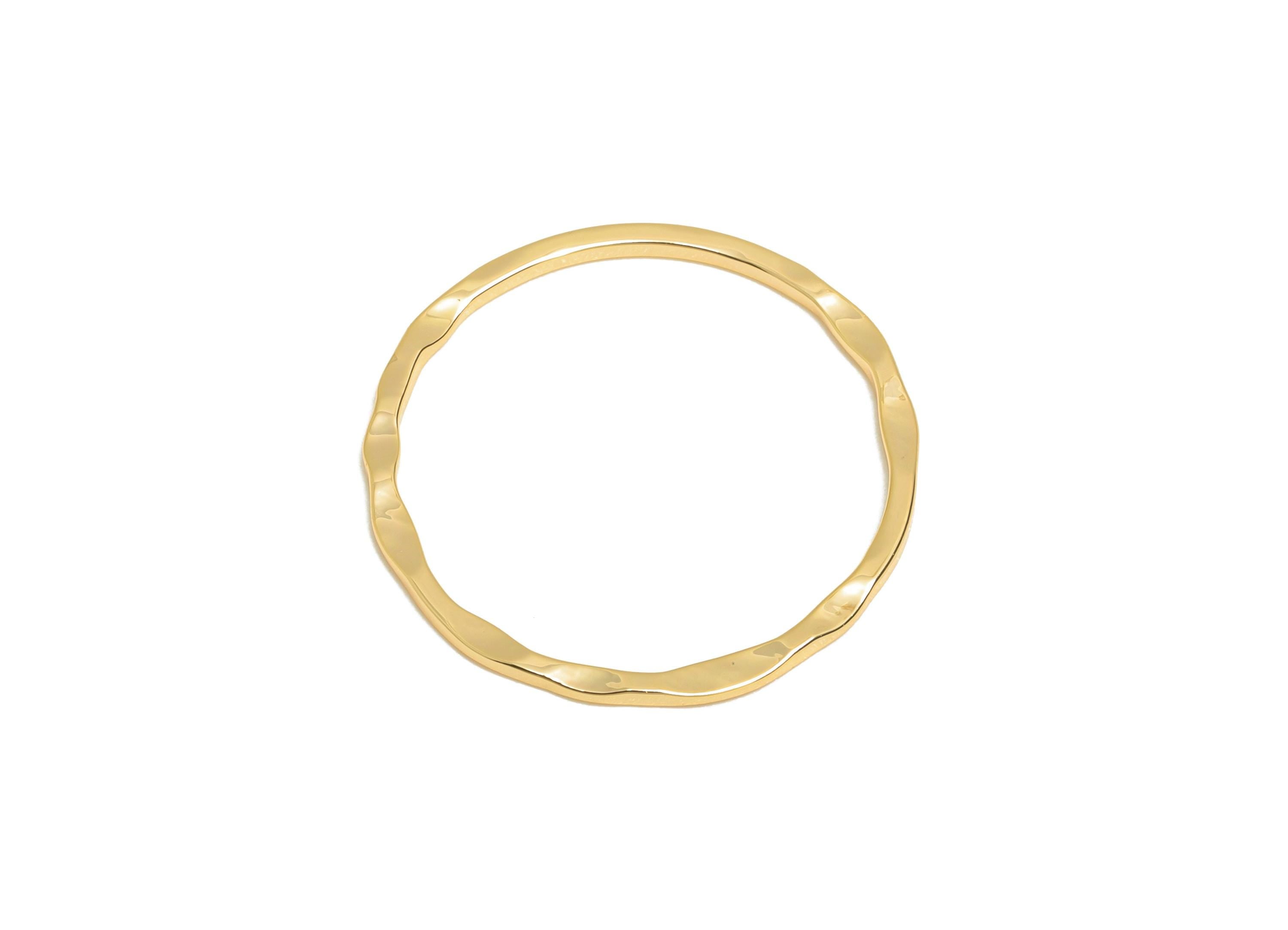 20mm Hammered Ring Connector - Brass Handmade Ring Connector - Gold Circle Jewelry Finding - 18K Real Gold Plating - 14x1x1mm - RGP11034 - DOMEDBAZAAR