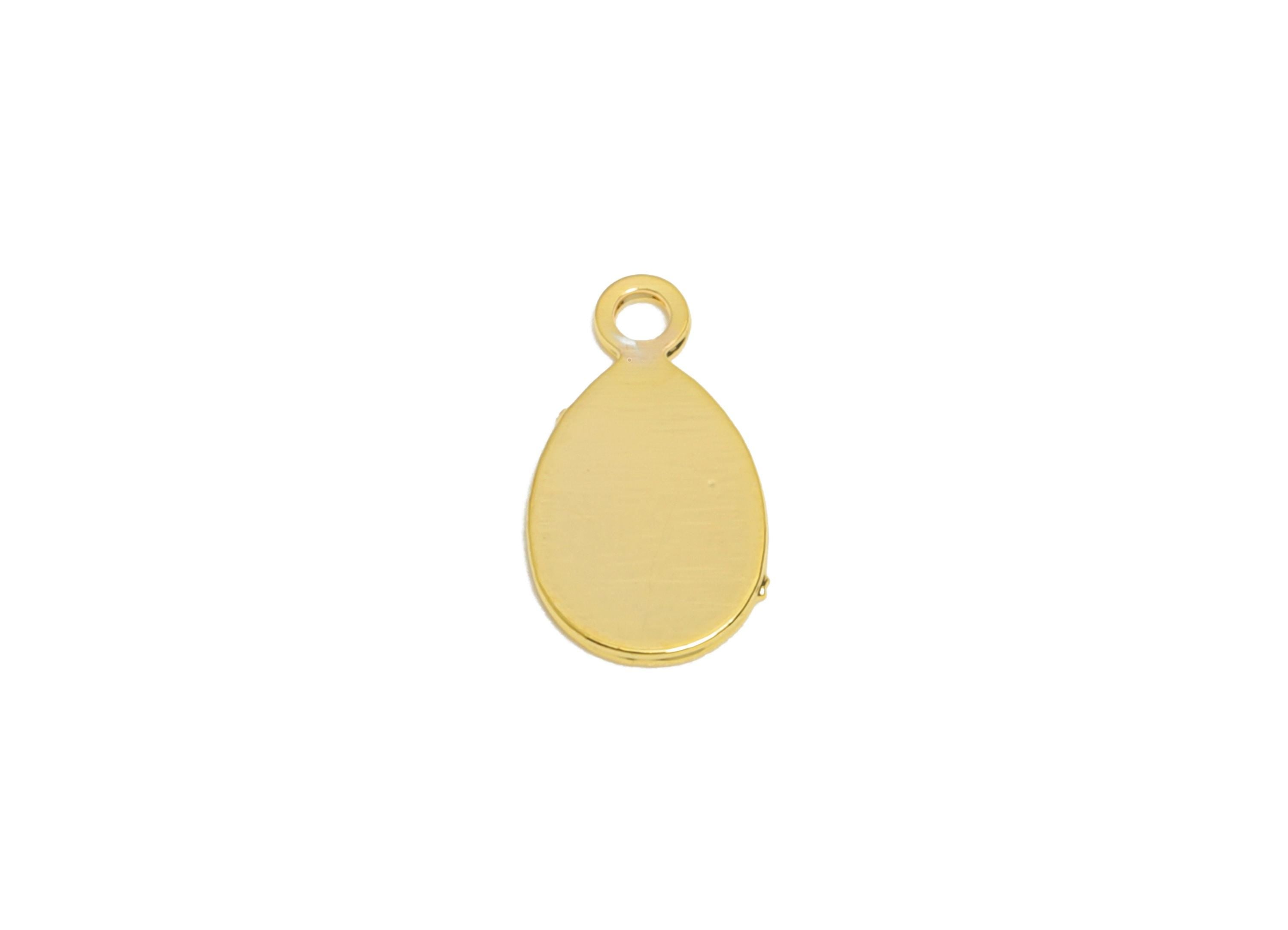 Gold Brass Drop Tag - Extender Chain Ends - Bracelet Chain Ends Tags - Necklace End Tags - 18K Real Gold Plated - 7.4x3.9x0.3mm -RGP11052 - DOMEDBAZAAR