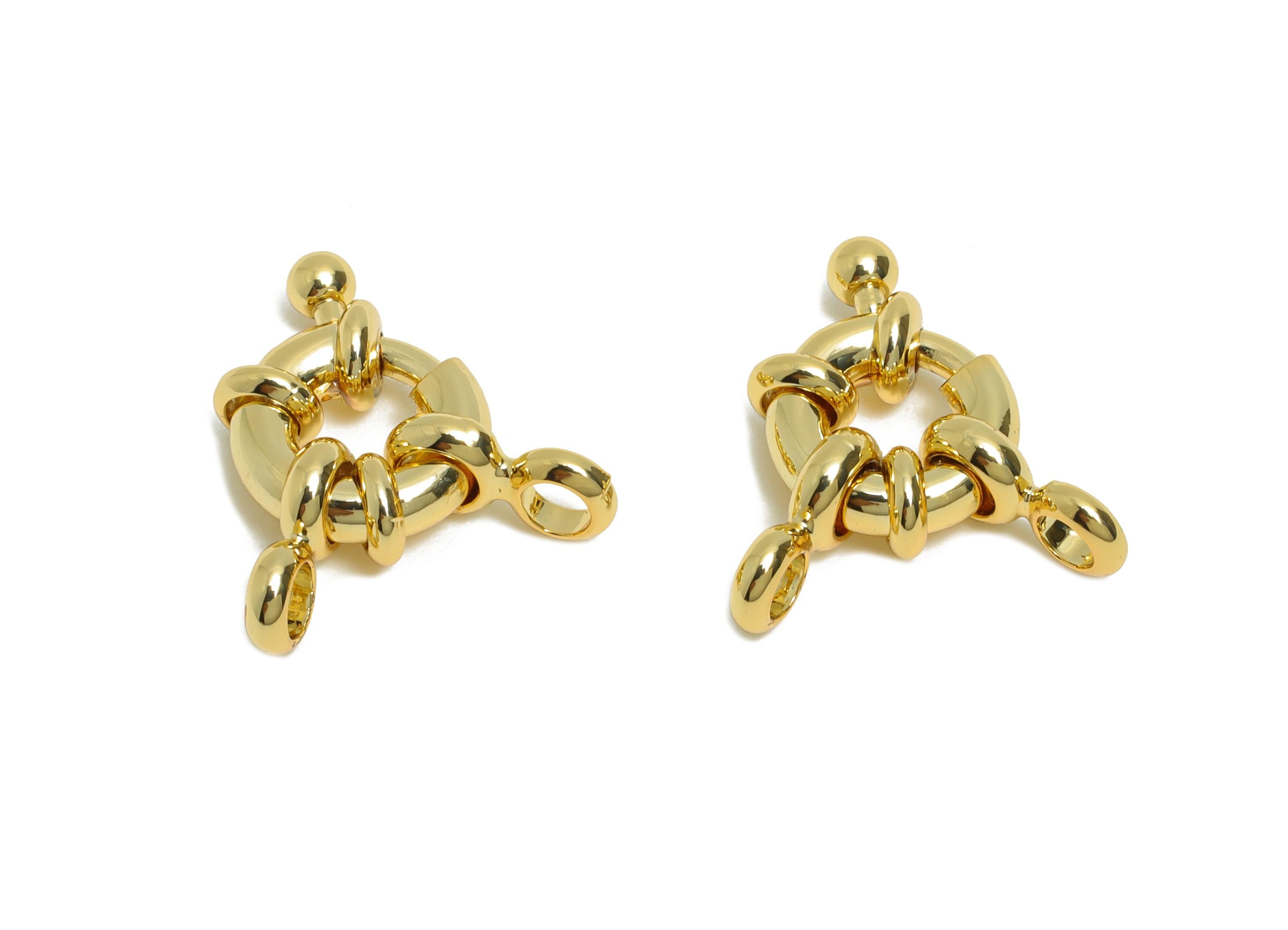 Brass Round Spring Ring Clasp - Spring Ring Clasp with Loop - Chunky Circle Lock Connector - 18K Real Gold Plated - 18x12.9x3.3mm - RGP11017 - DOMEDBAZAAR