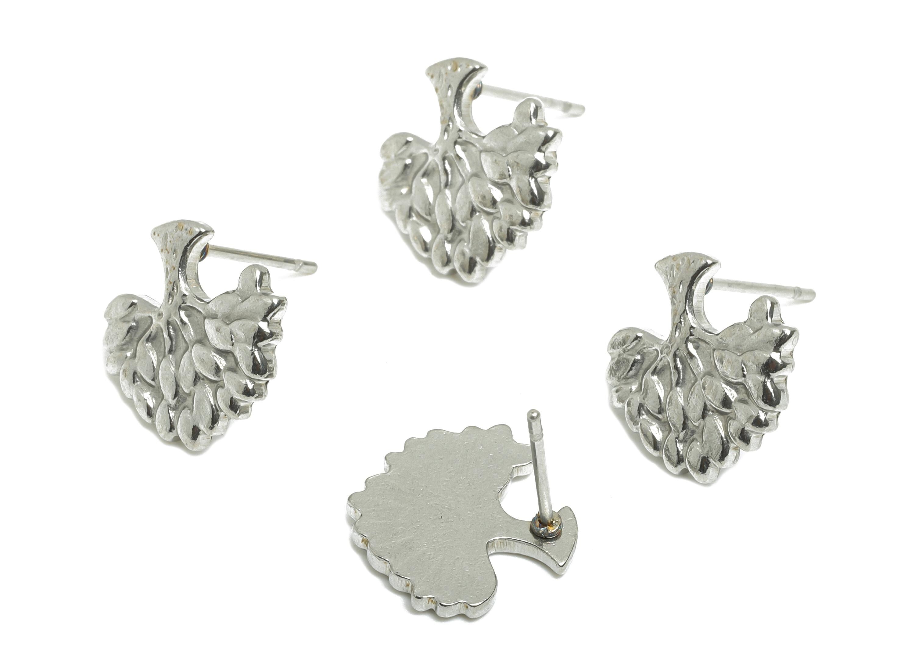 Steel Tree Stud Earring - Steel Tree Of Life Earring Post - Steel Woodland Stud Earring - Minimalist Nature Stud - 12x12x1mm - SS2726 - DOMEDBAZAAR